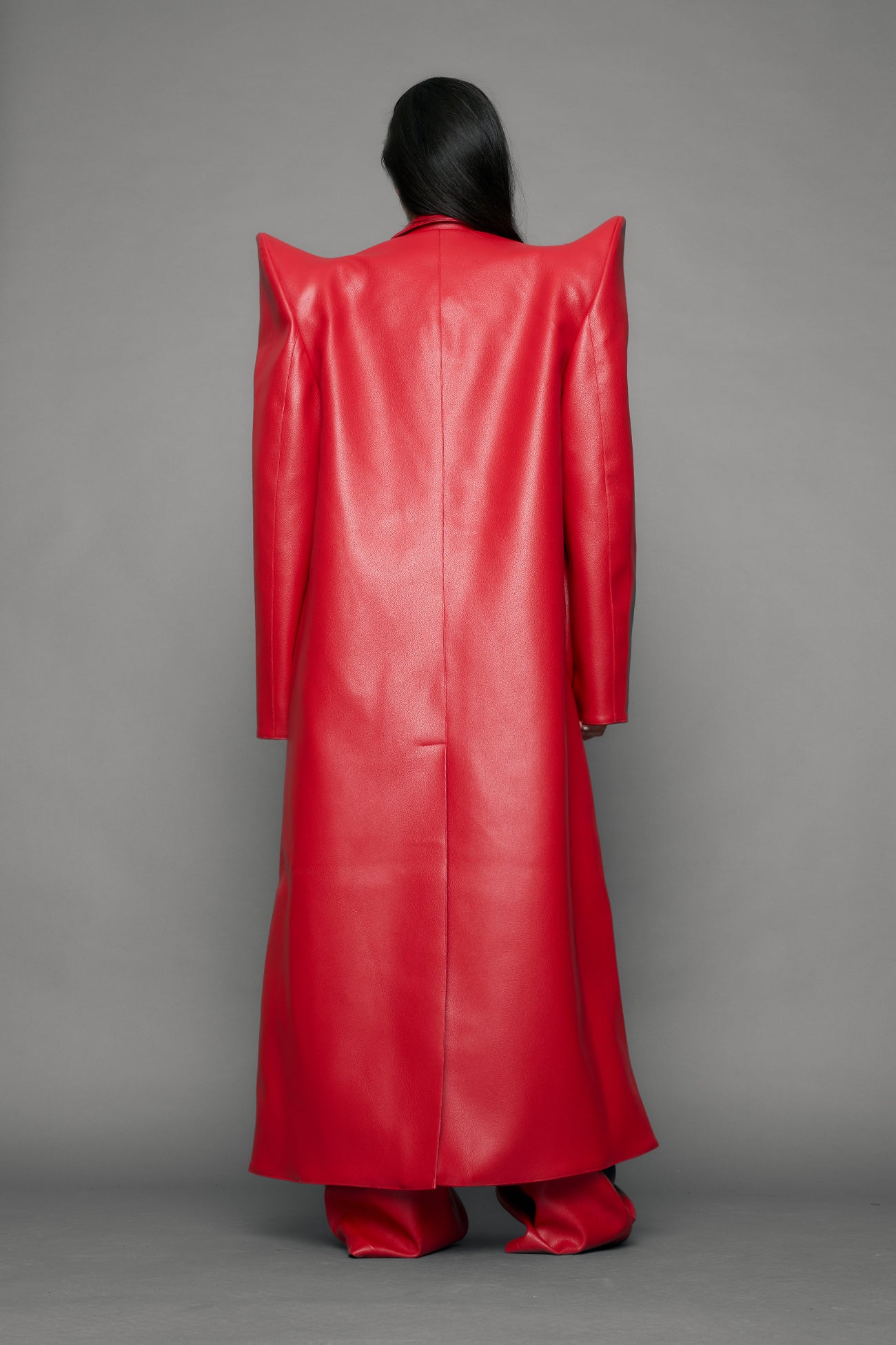 Doomsday Elongated Leather Coat — view 14