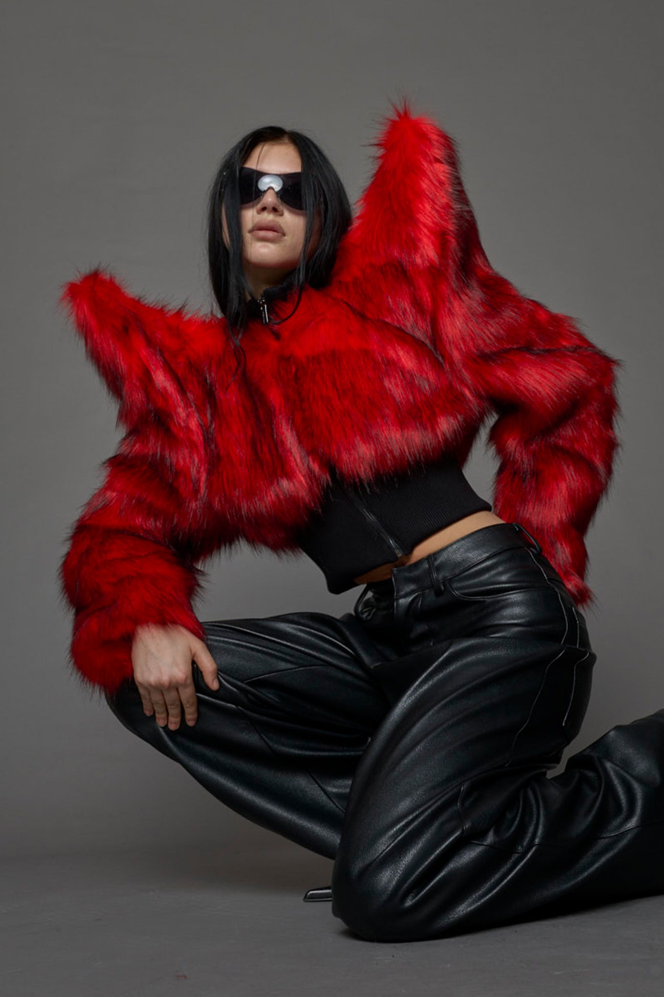 Doomsday Crop Faux Fur Jacket — view 4