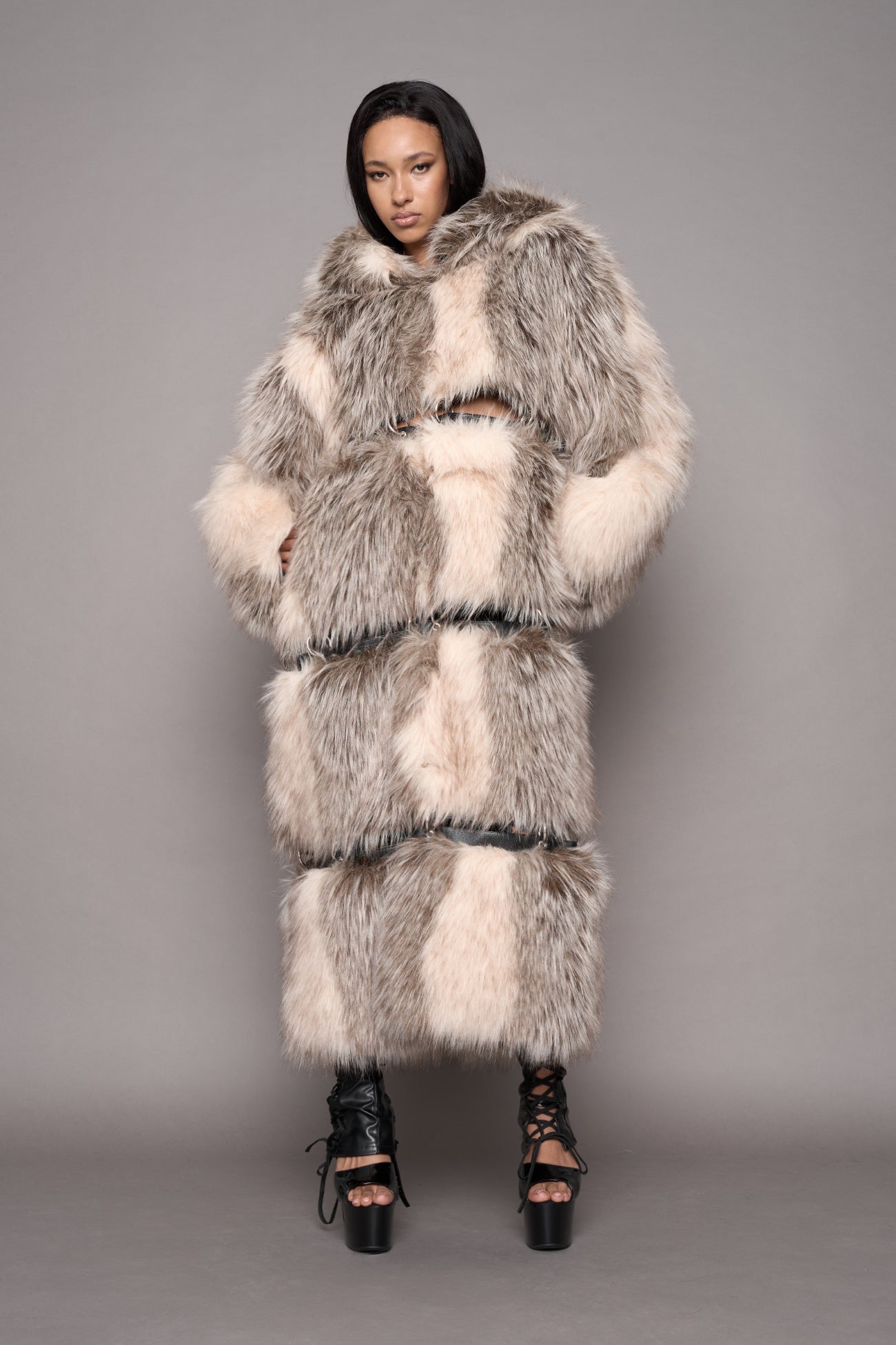 Vip Detachable Faux Fur Coat Dune — view 6