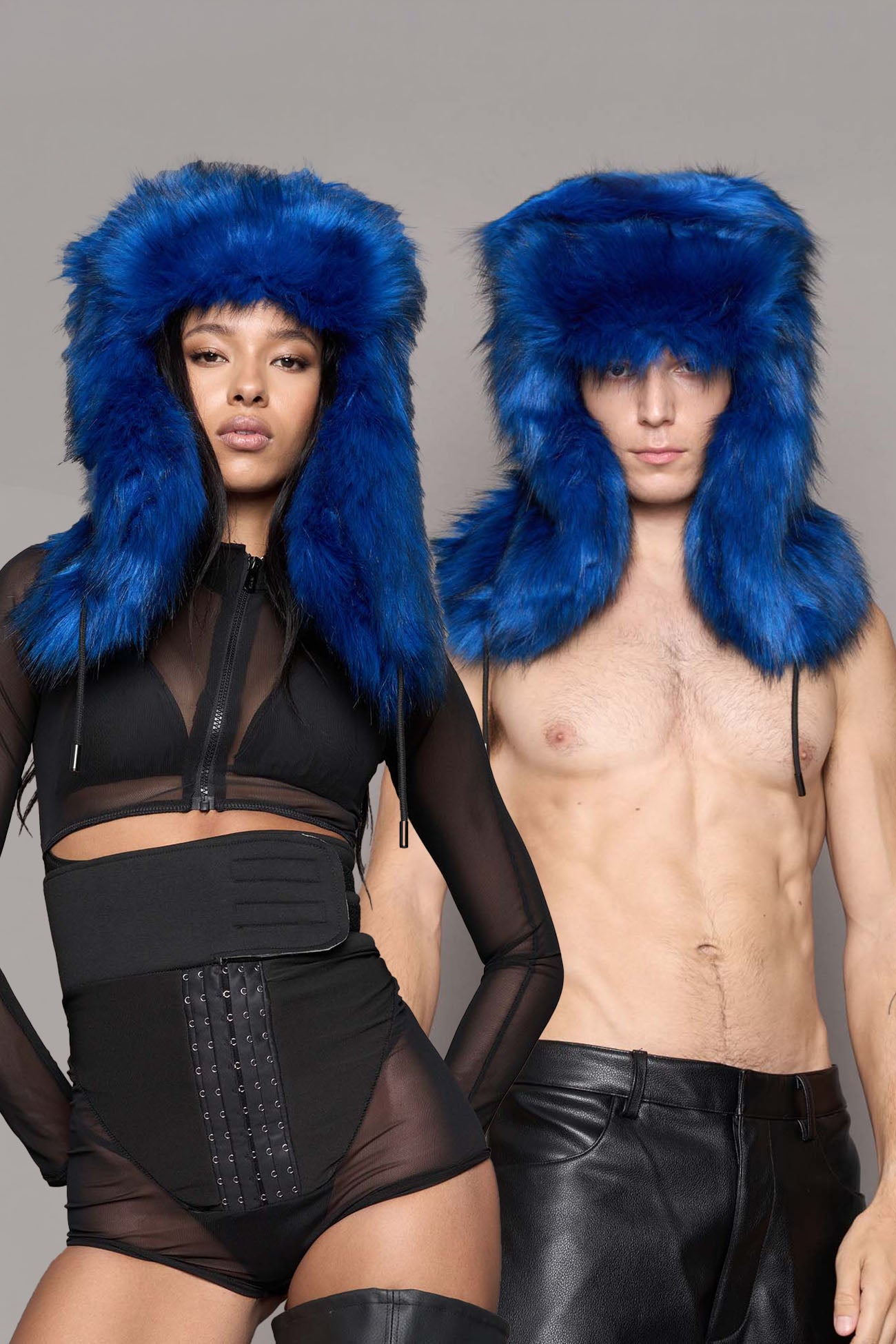 VIP Faux Fur Hat Cobalt — view 1