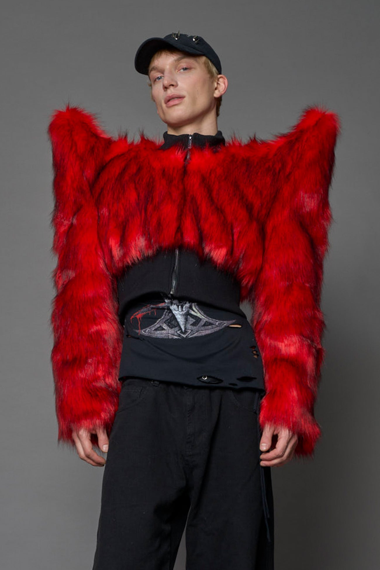 Doomsday Crop Faux Fur Jacket — view 12