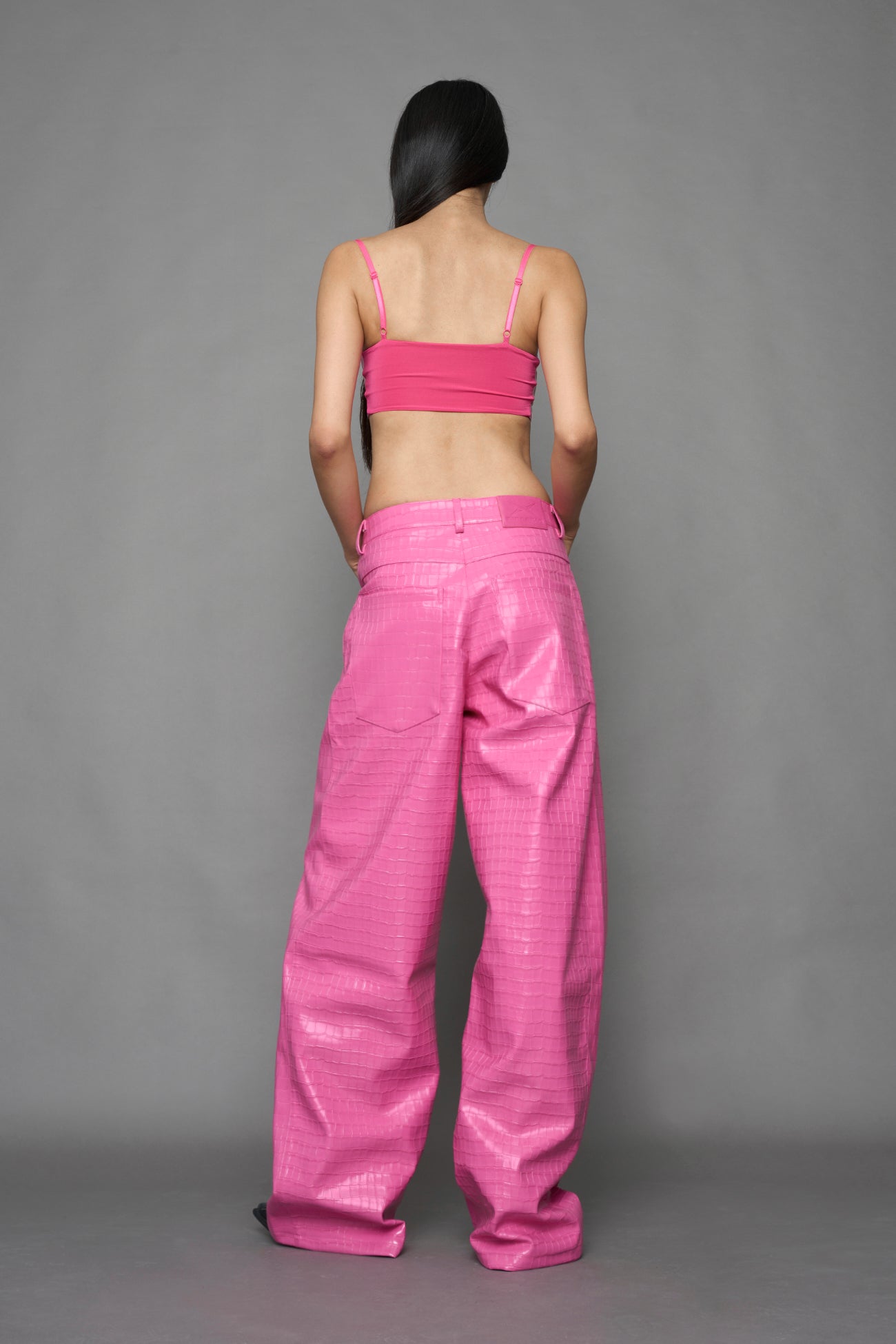 Leather Baggy Suiting Pants — view 4