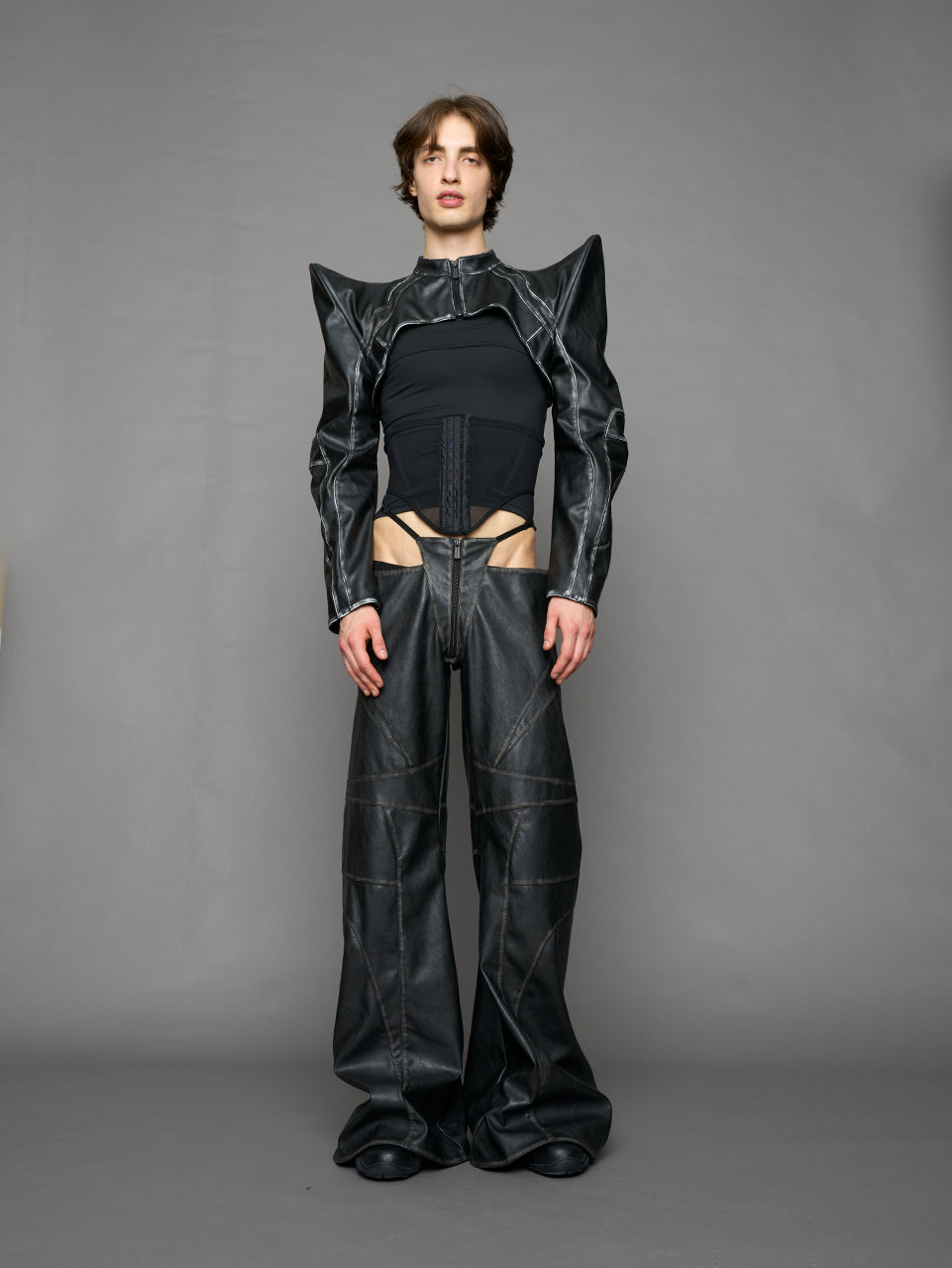 Spike Moto Bolero Jacket Black Washed — view 4
