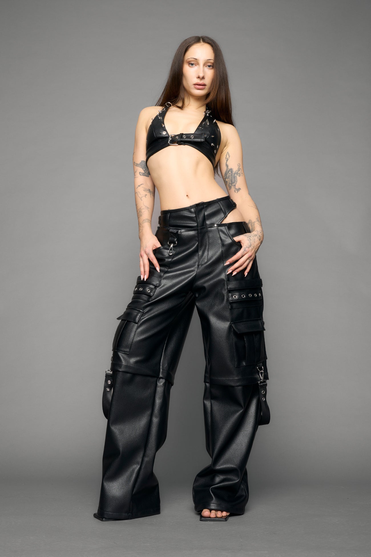 Cargo Leather Panty Trousers — view 2