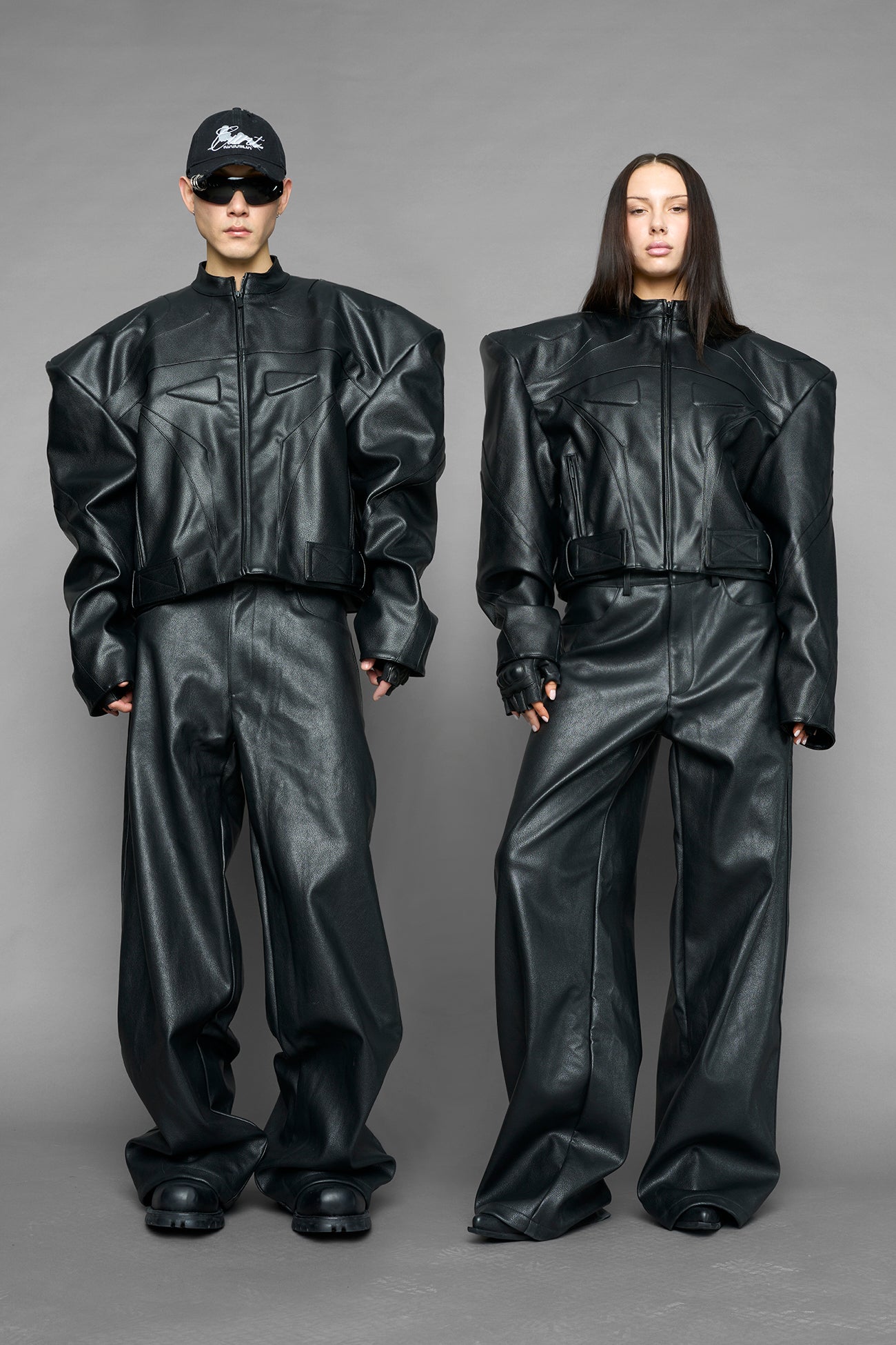 power shoulder moto jacket — view 1