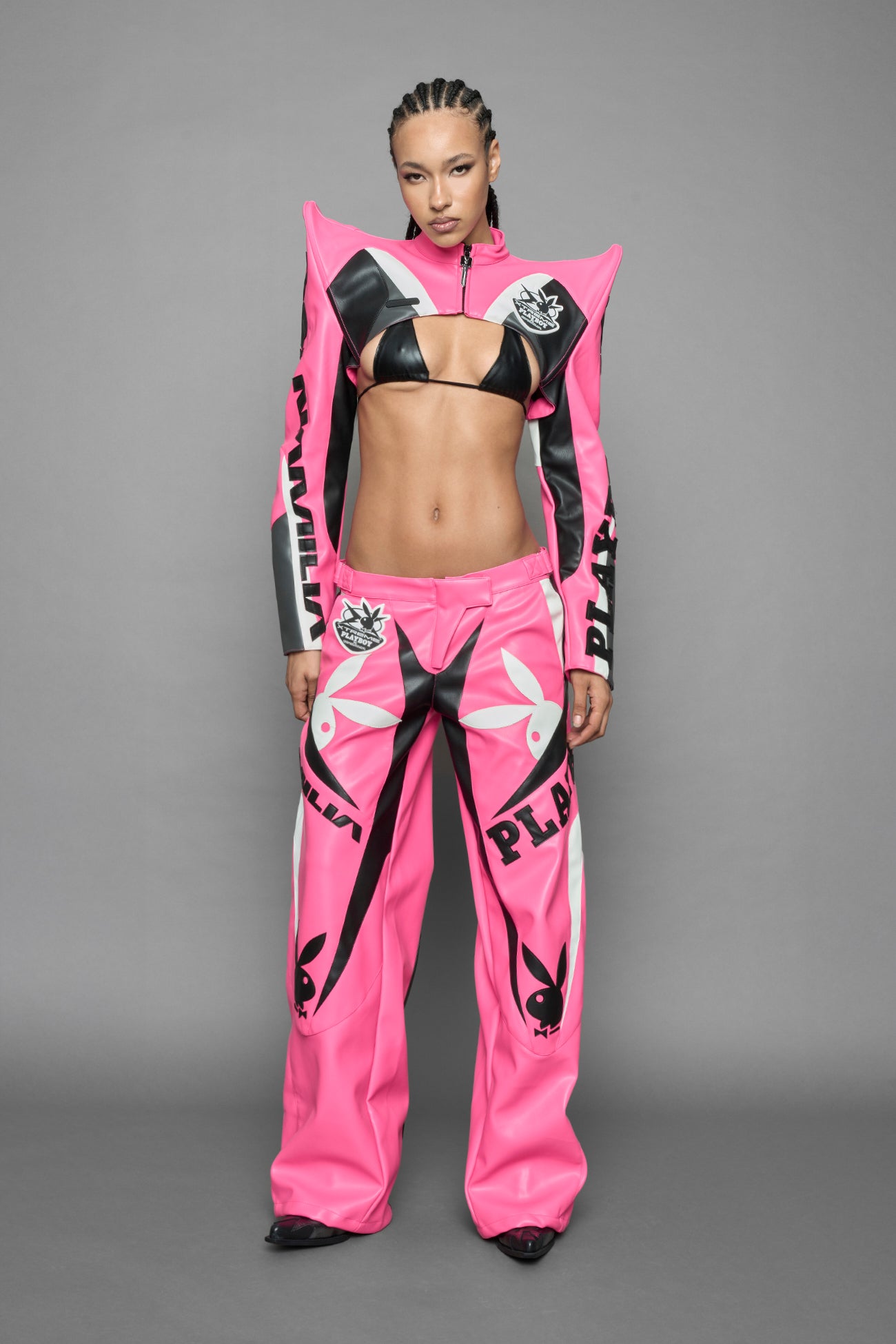 Playboy Spike Shoulder Pink Black — view 2