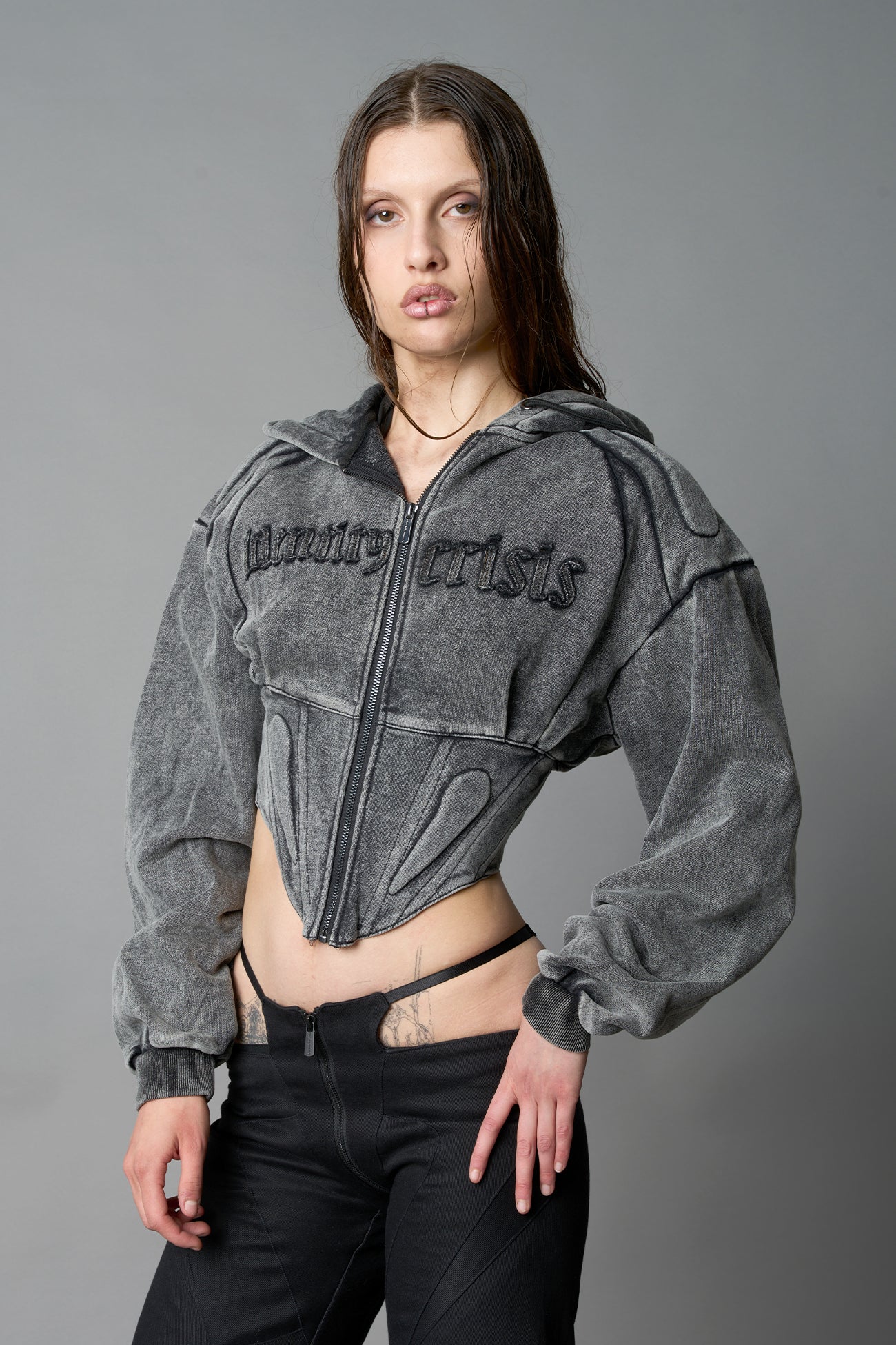 Sweat Corset Zip Hoodie — view 5