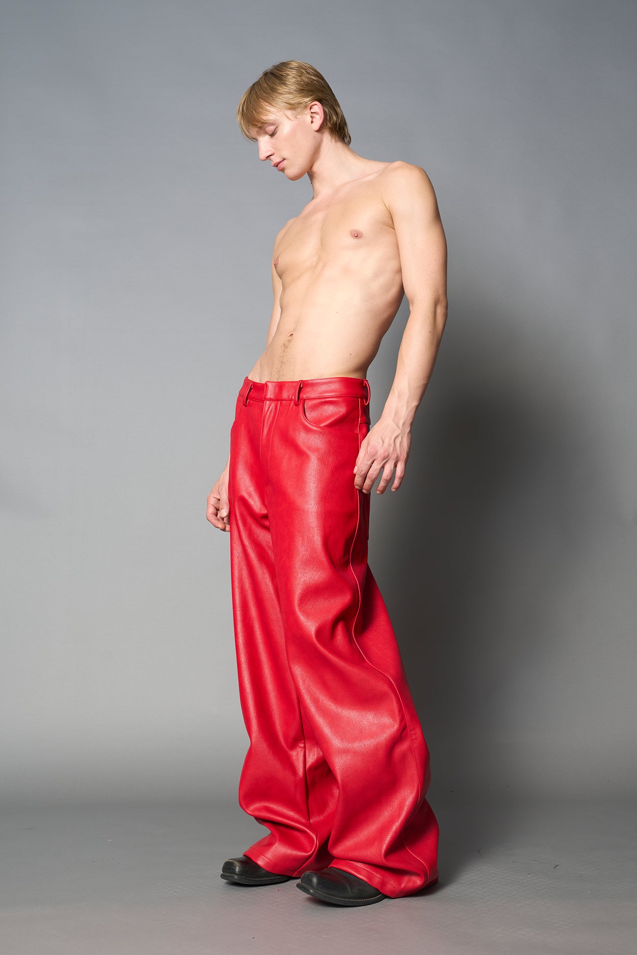 Leather Baggy Suiting Pants — view 14