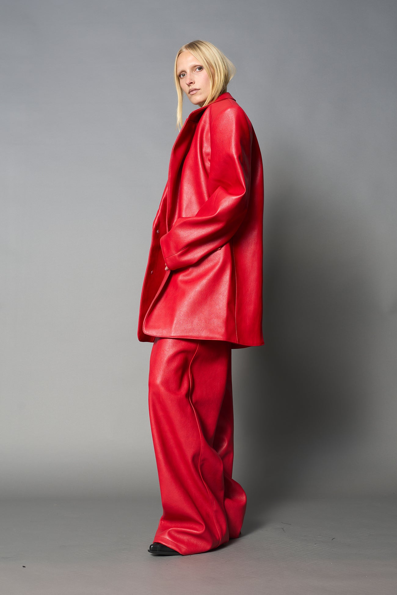 Leather Oversize Blazer — view 2