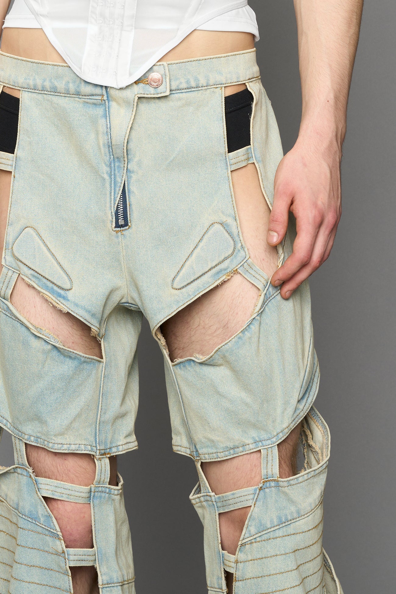 Moto Denim Floating Pants — view 15