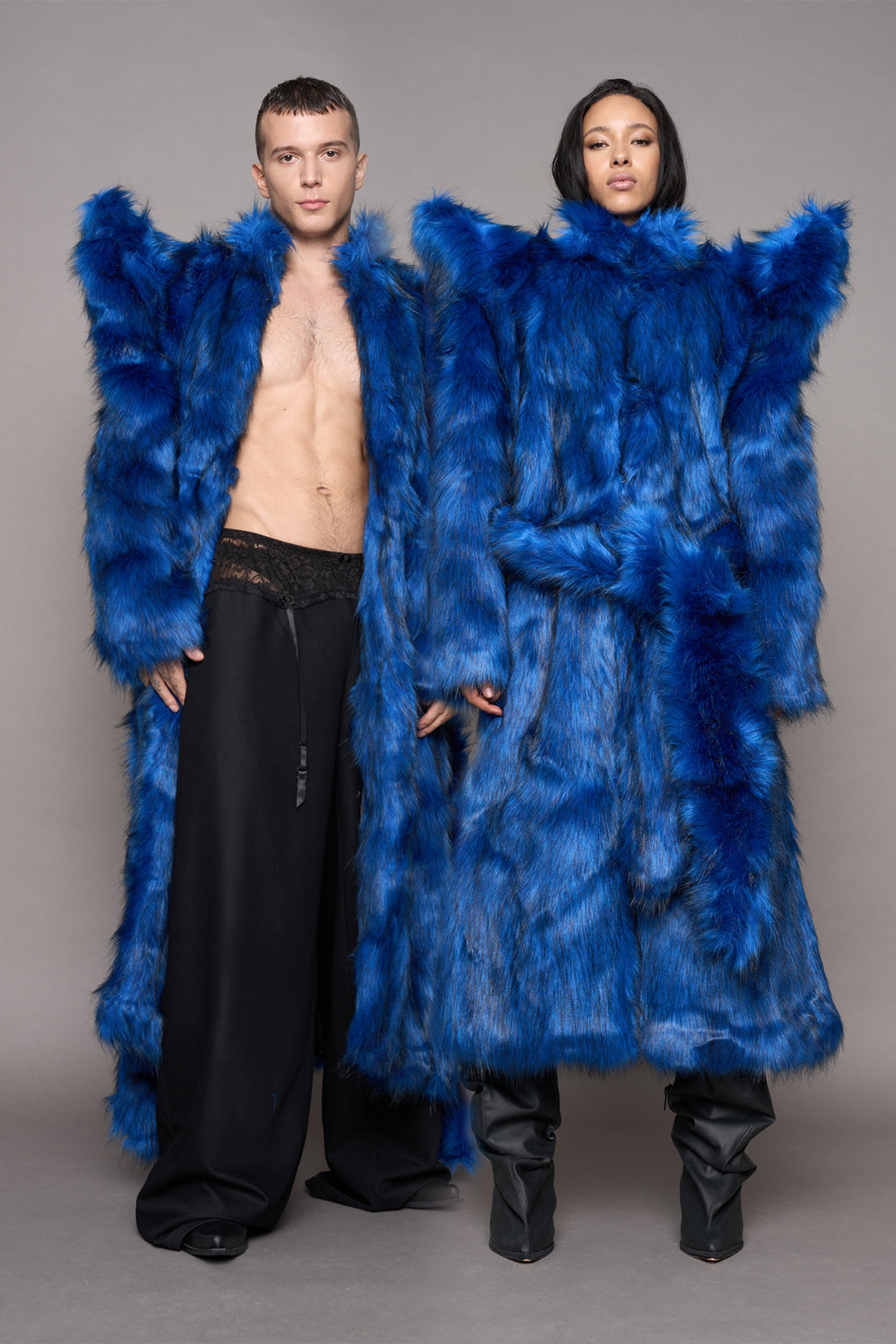 Doomsday Faux Fur Coat Cobalt — view 11