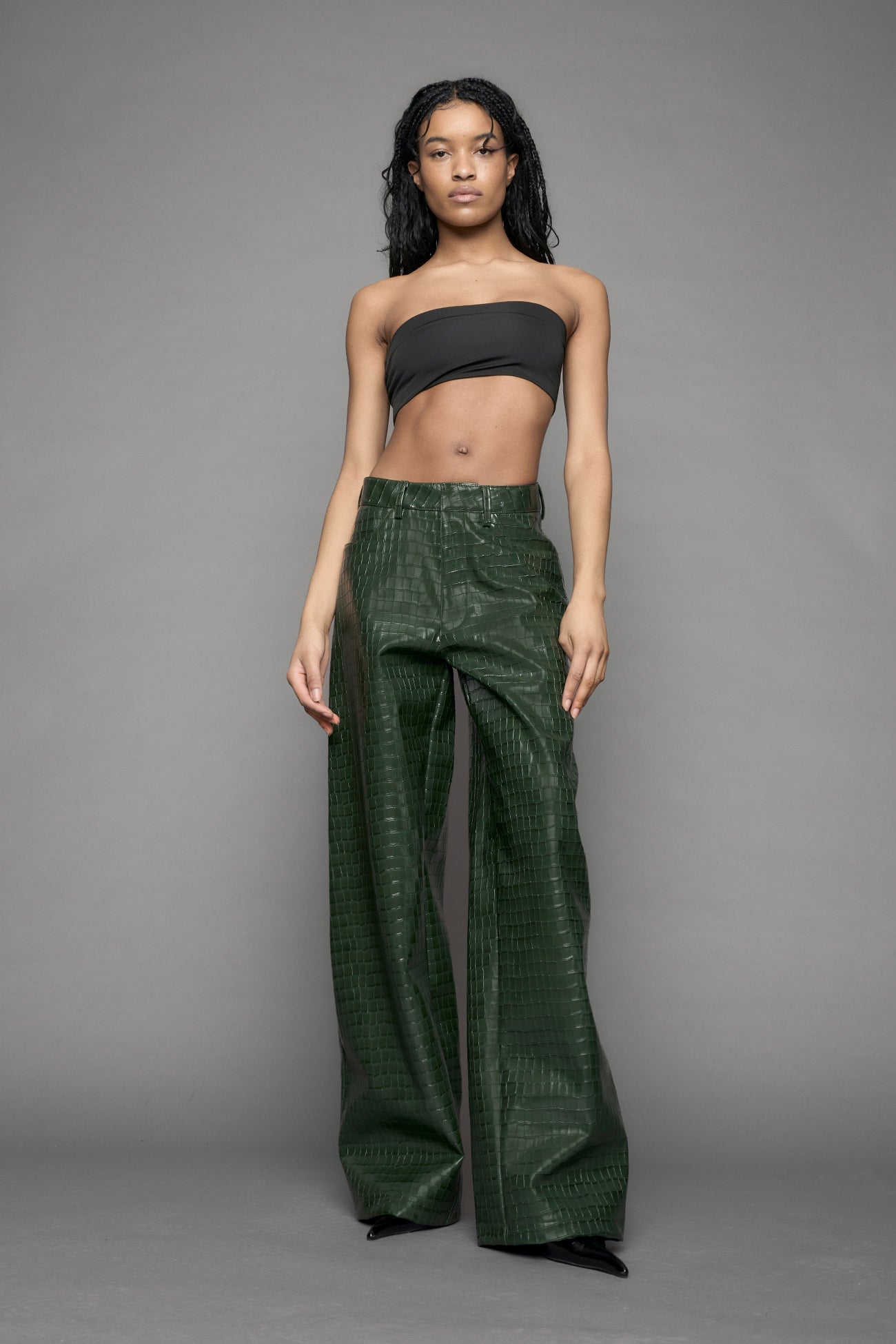 Leather Baggy Suiting Pants — view 2