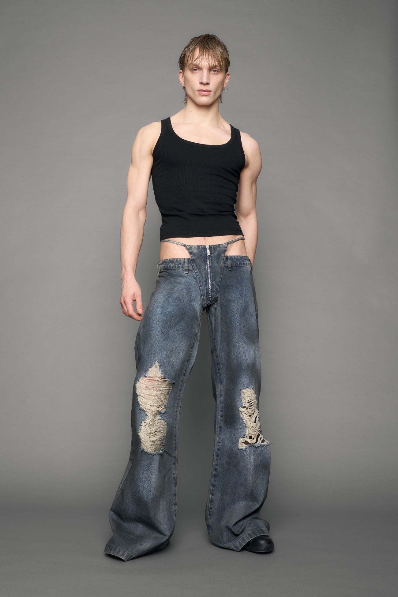 Denim Thong Pants — view 7