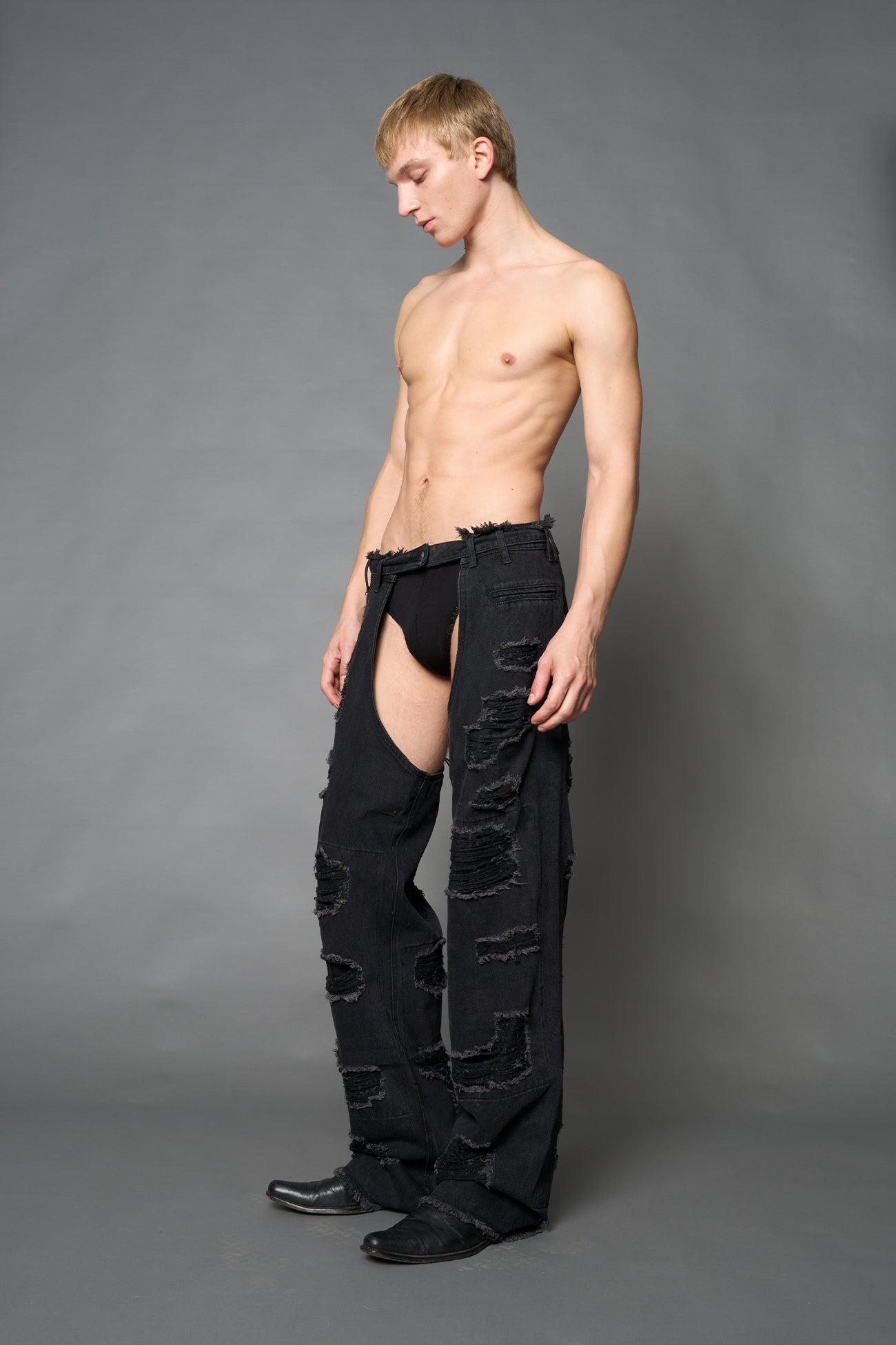 Denim Shredded Chaps — view 8