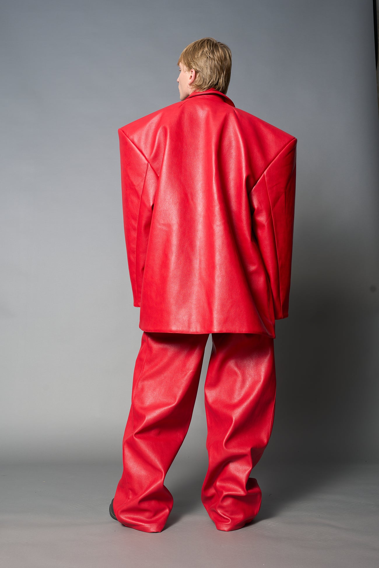 Leather Oversize Blazer — view 18