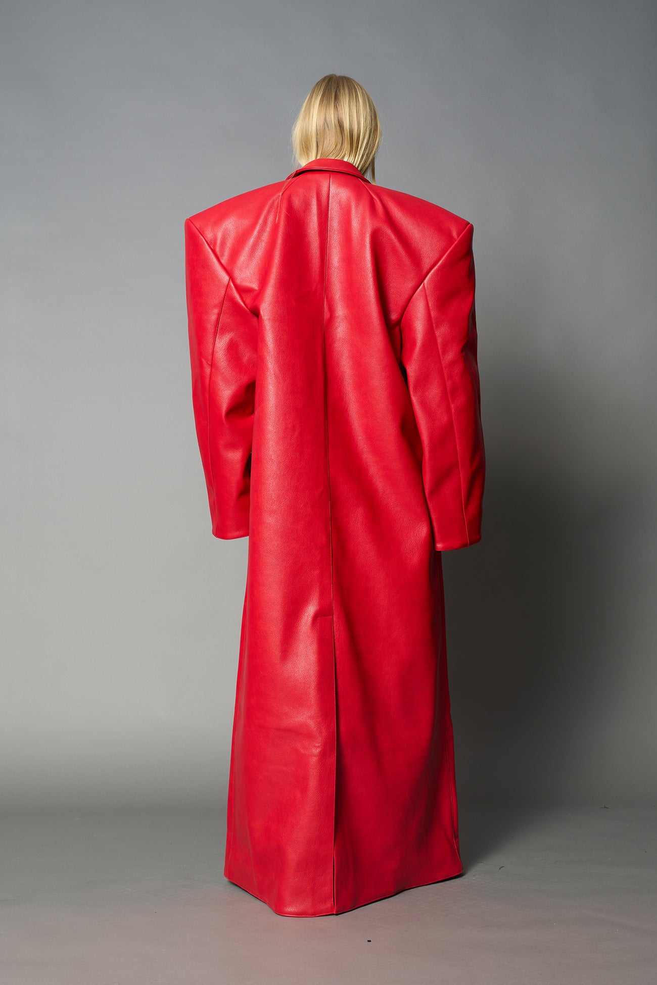 Leather Elongated Blazer Coat — view 5