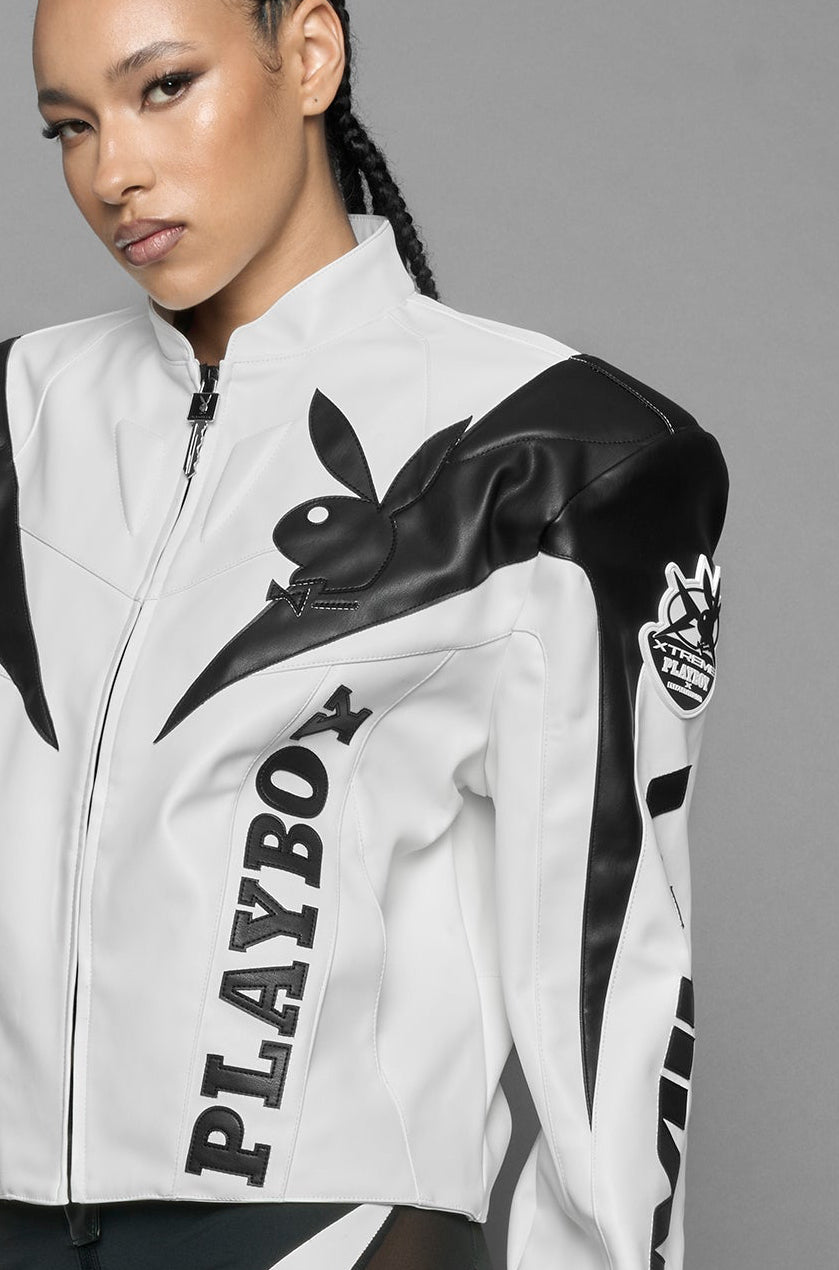 Playboy Moto Jacket White Black — view 11