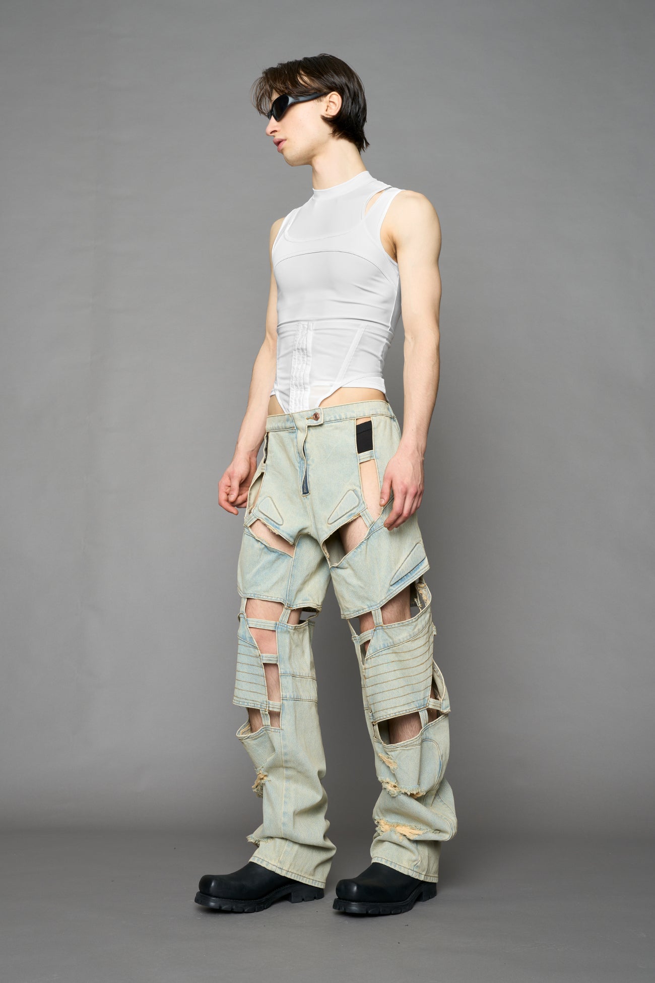 Moto Denim Floating Pants — view 7