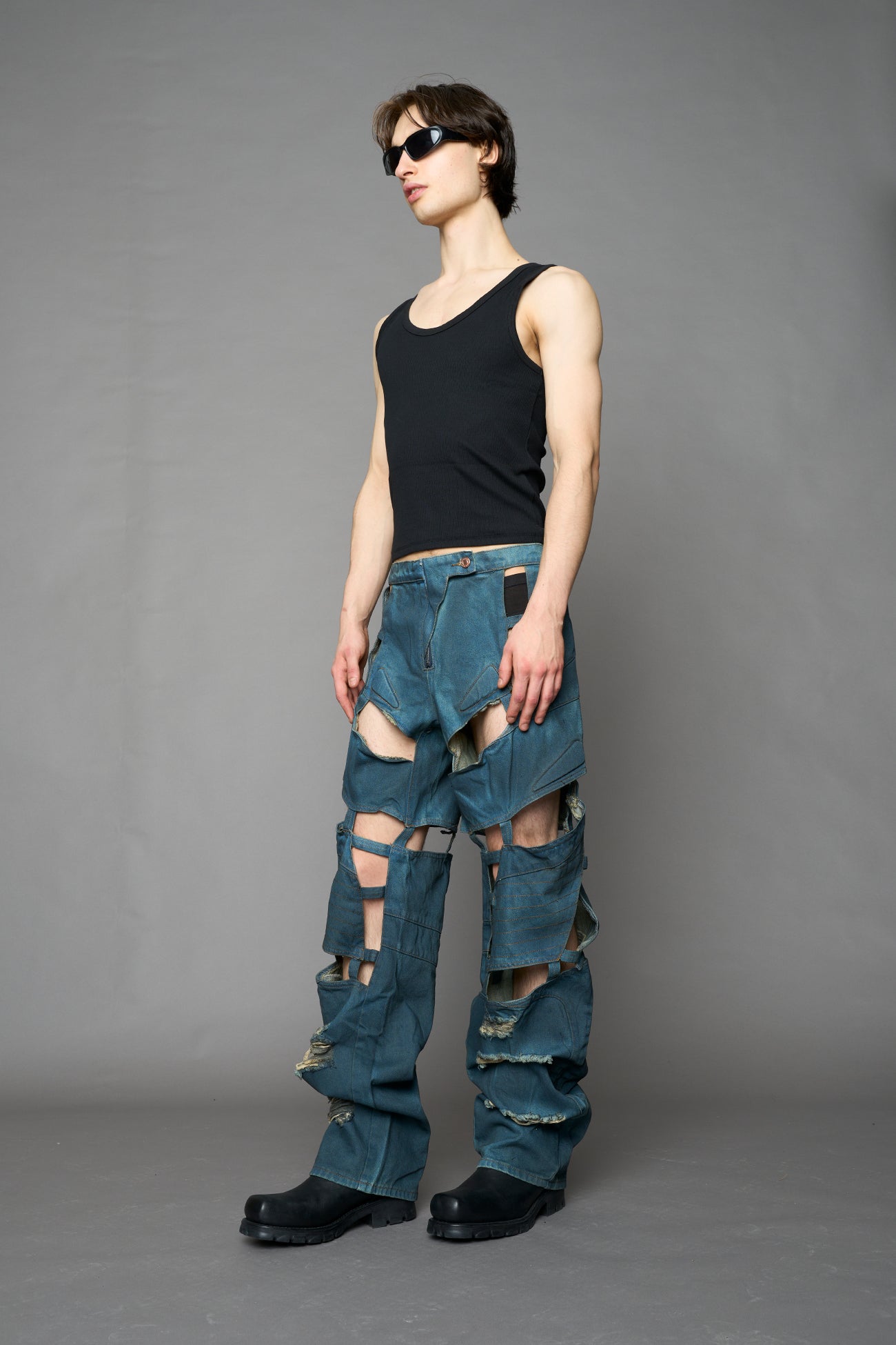 Moto Denim Floating Pants — view 11