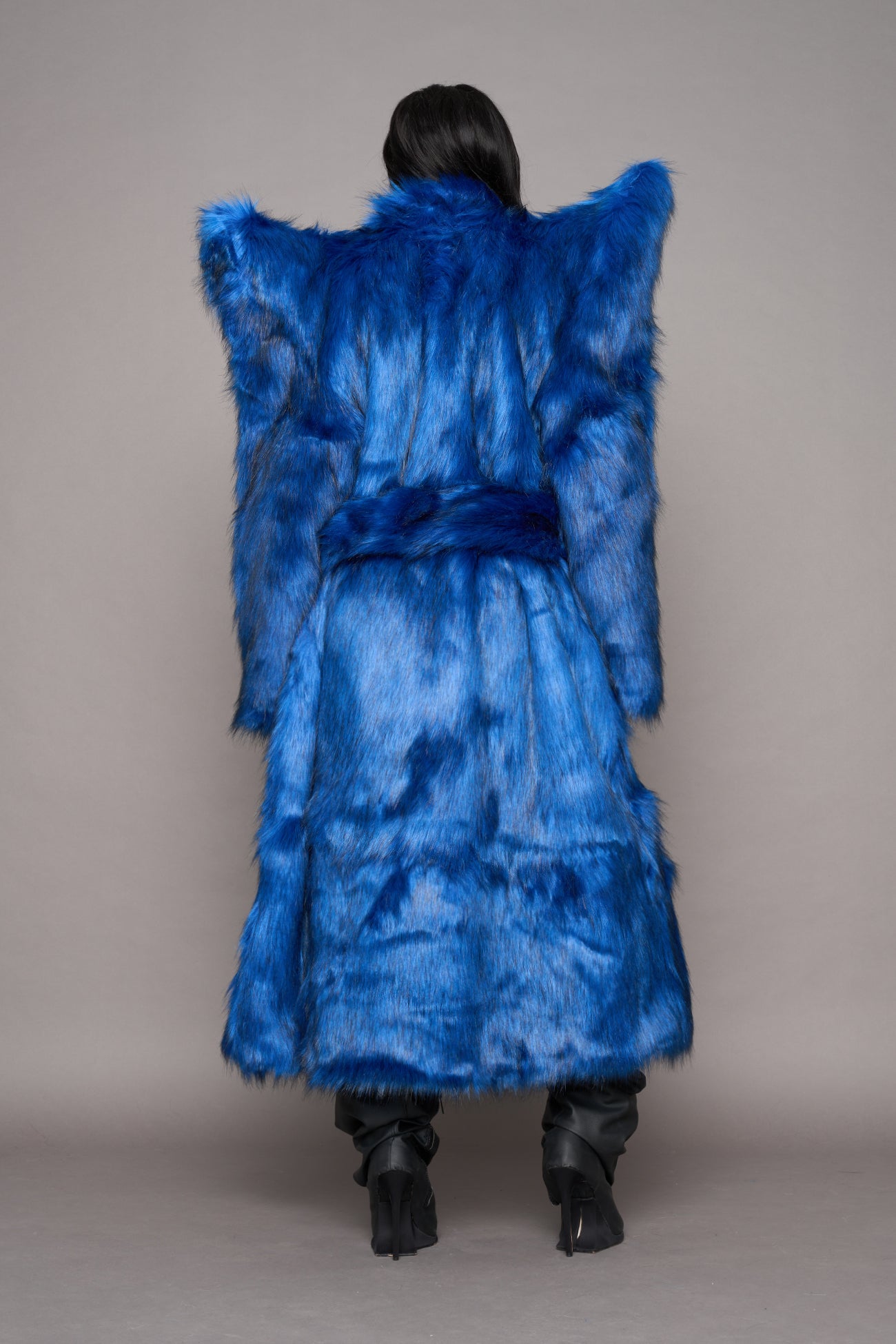 Doomsday Faux Fur Coat Cobalt — view 4