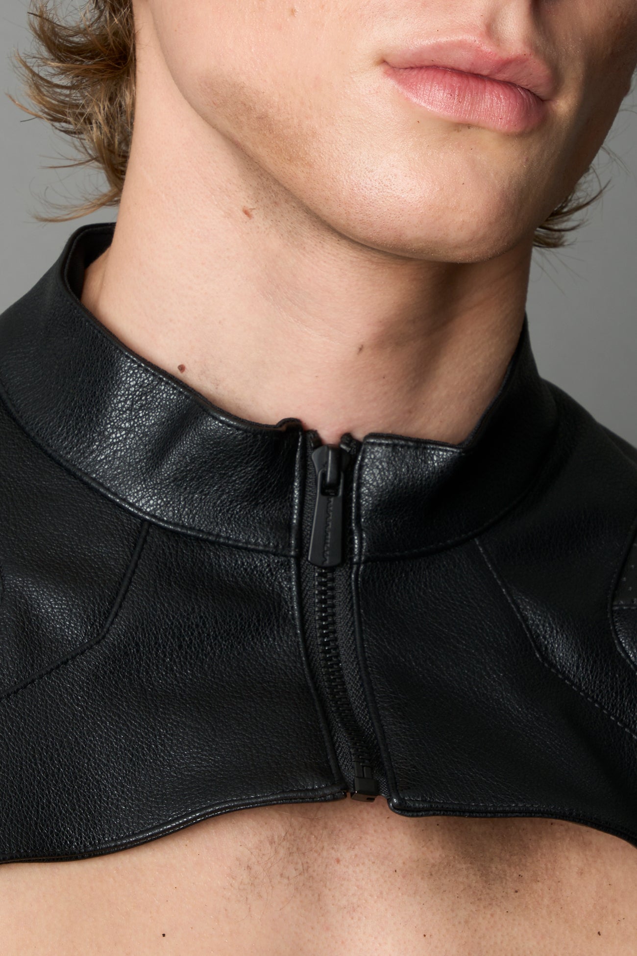 XTC Leather Choker Jacket — view 11
