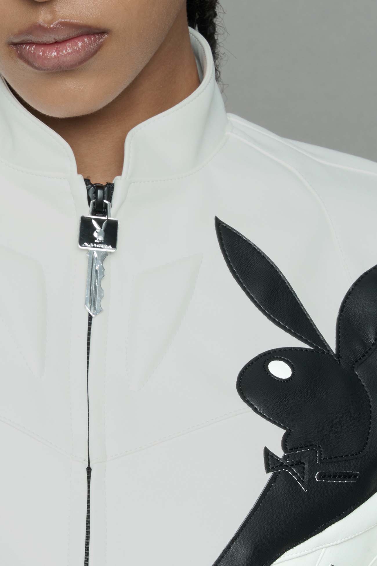 Playboy Moto Jacket White Black — view 13