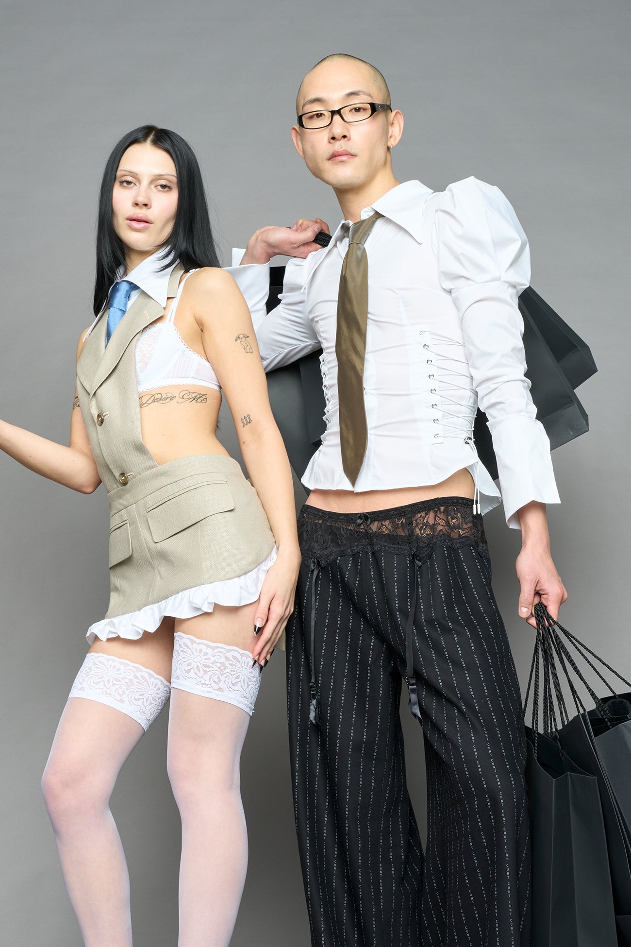 puff sleeve corseted shirt — view 1