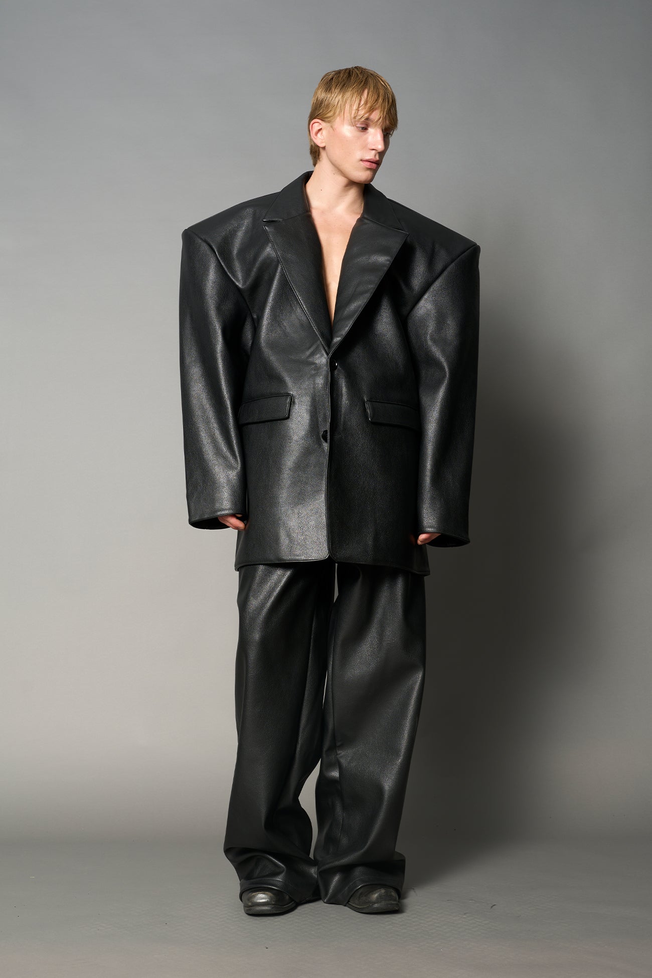 Leather Oversize Blazer — view 6