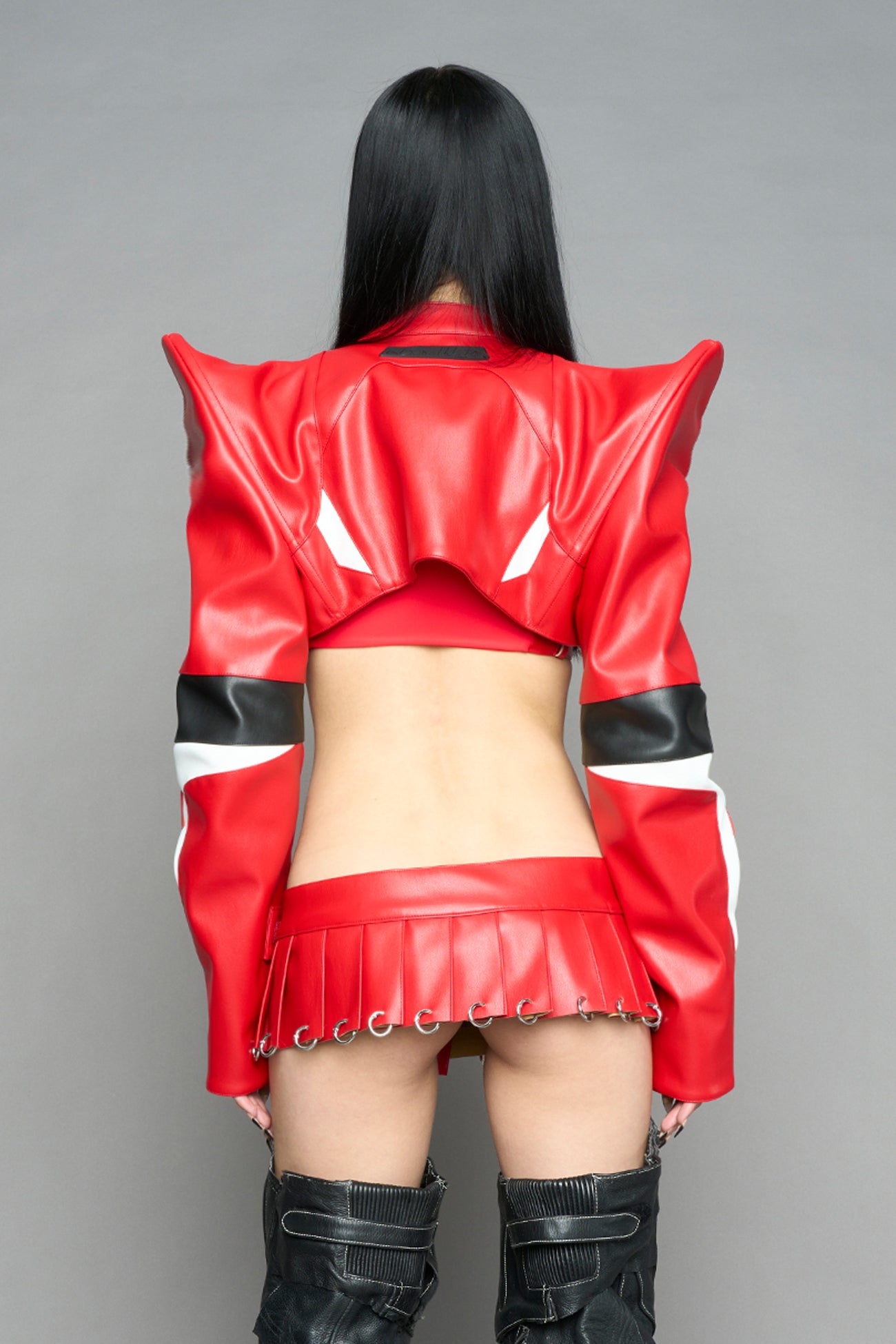 Pleated Mini Skirt With Rings — view 5