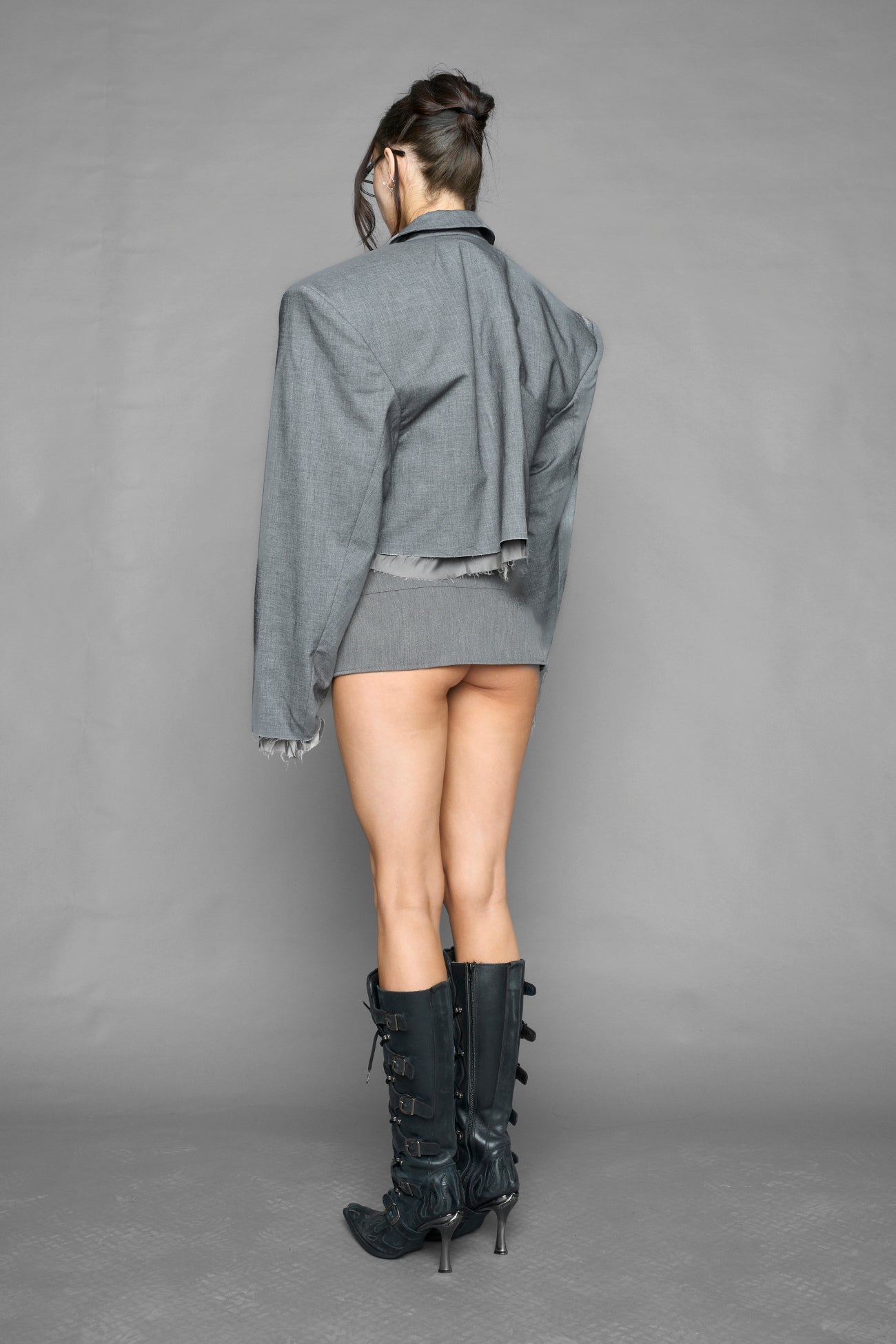 micro pleated suiting skirt — view 3