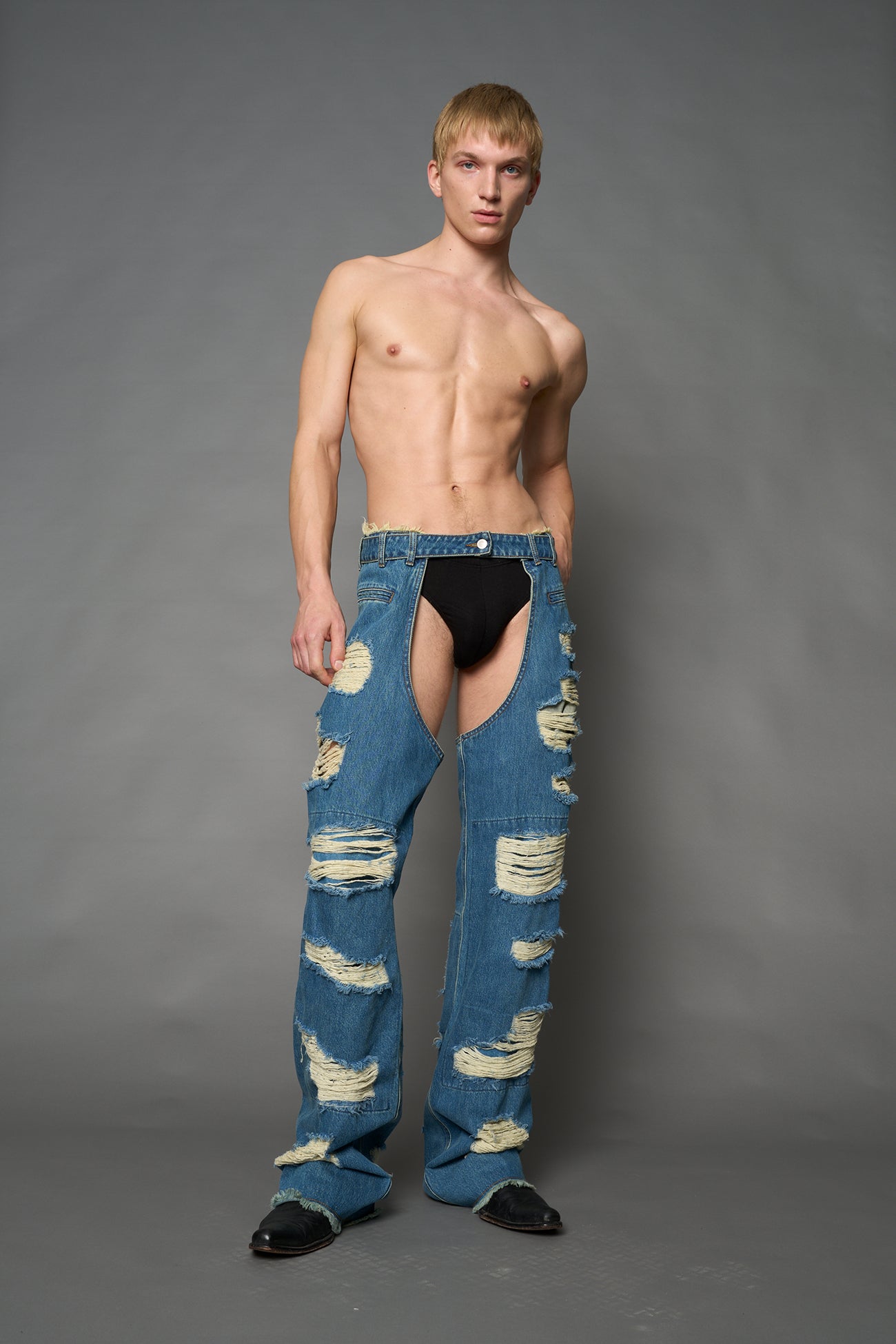 Denim Shredded Chaps — view 14