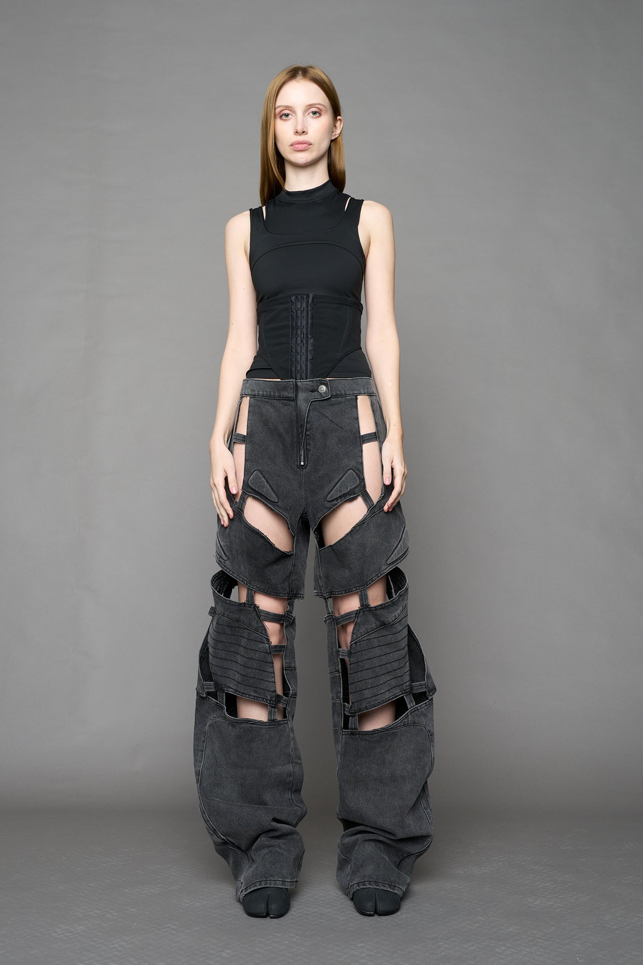 Moto Denim Floating Pants — view 2