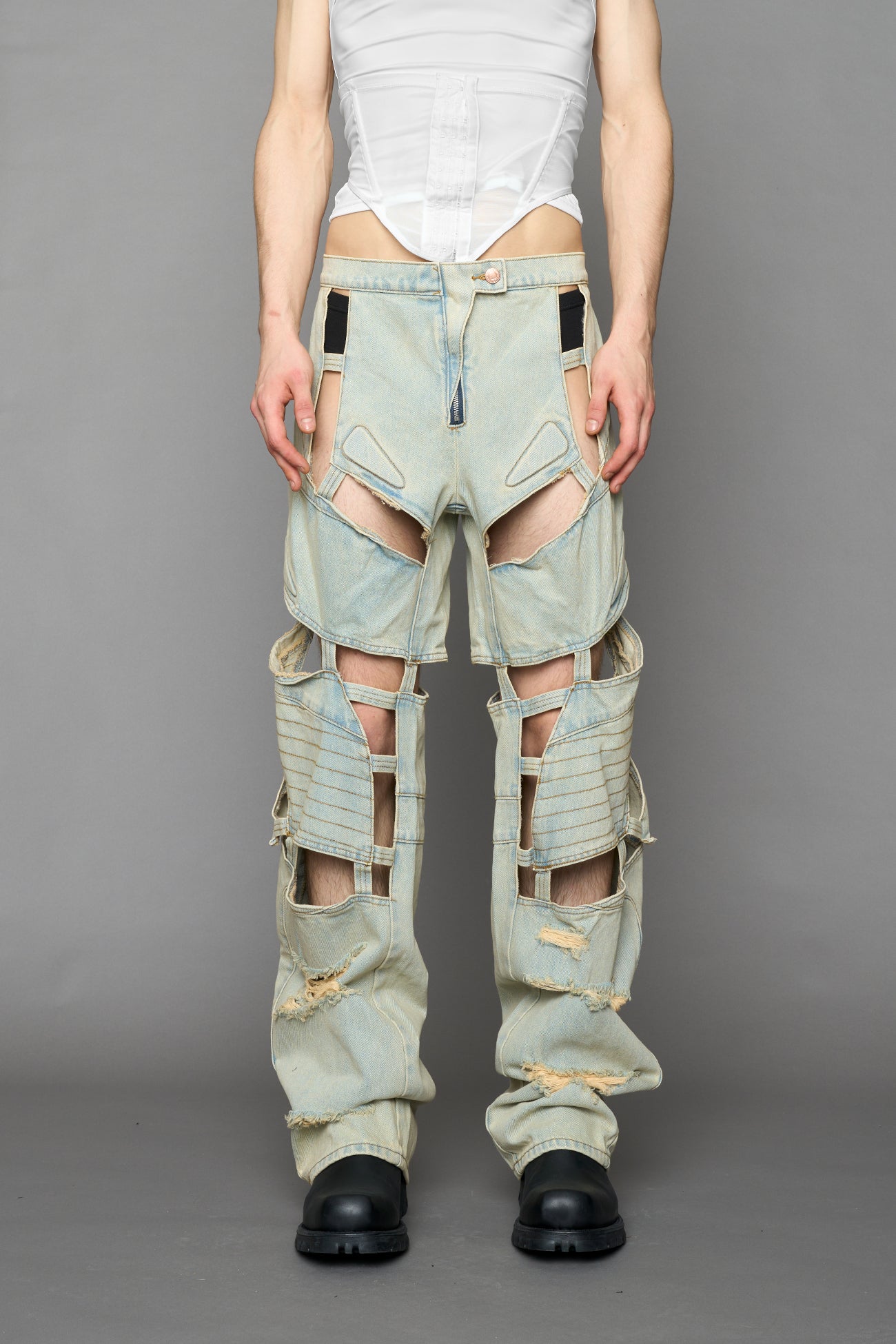 Moto Denim Floating Pants — view 6