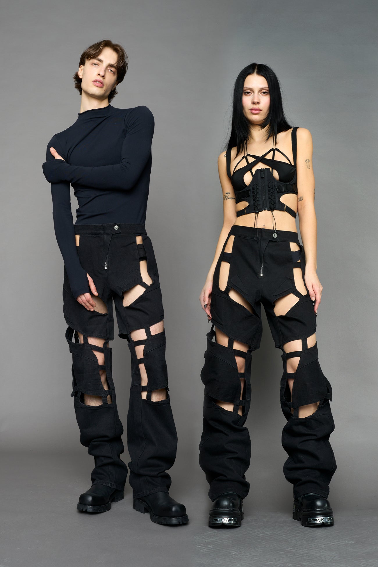 Moto Denim Floating Pants — view 1