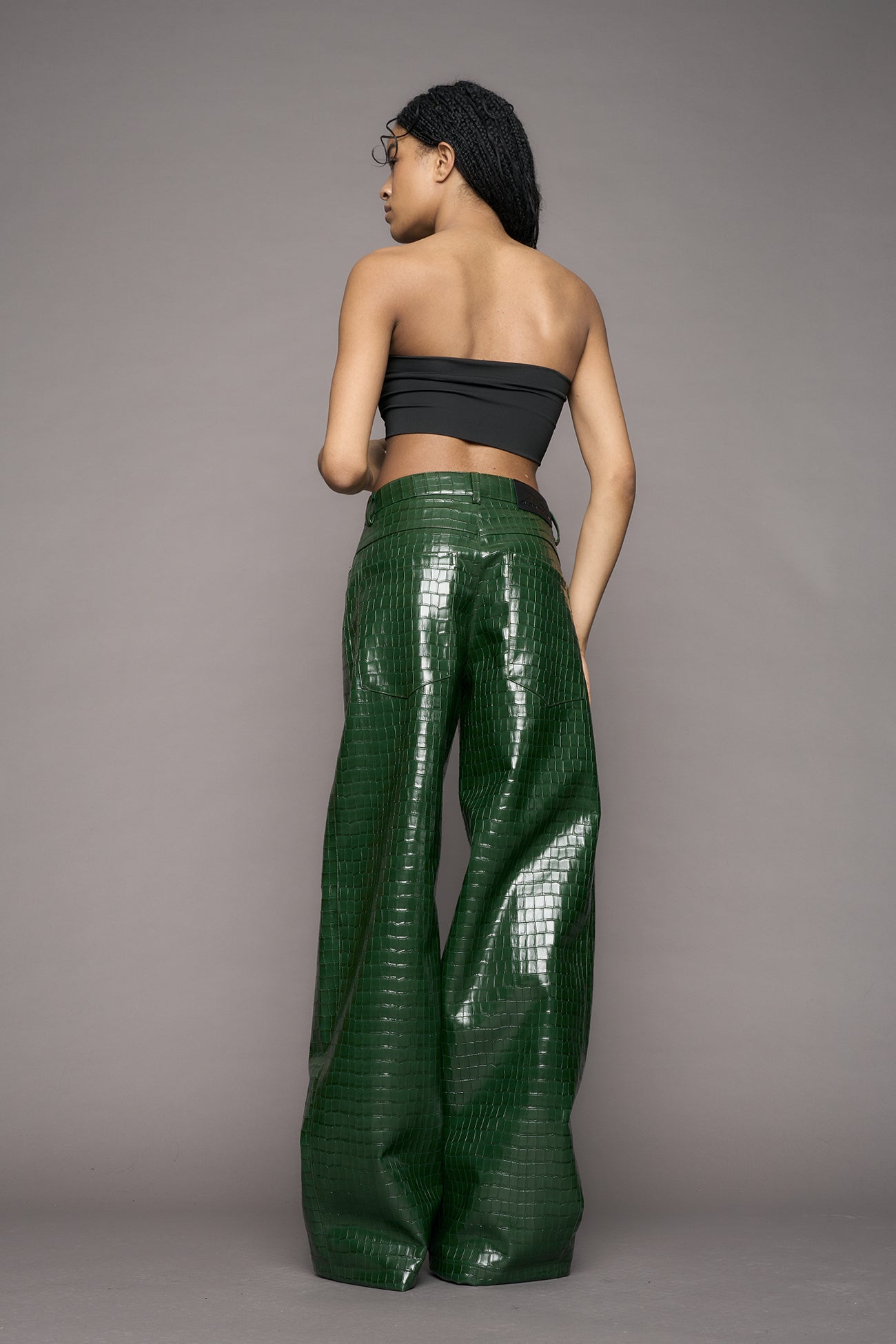 Leather Baggy Suiting Pants — view 4