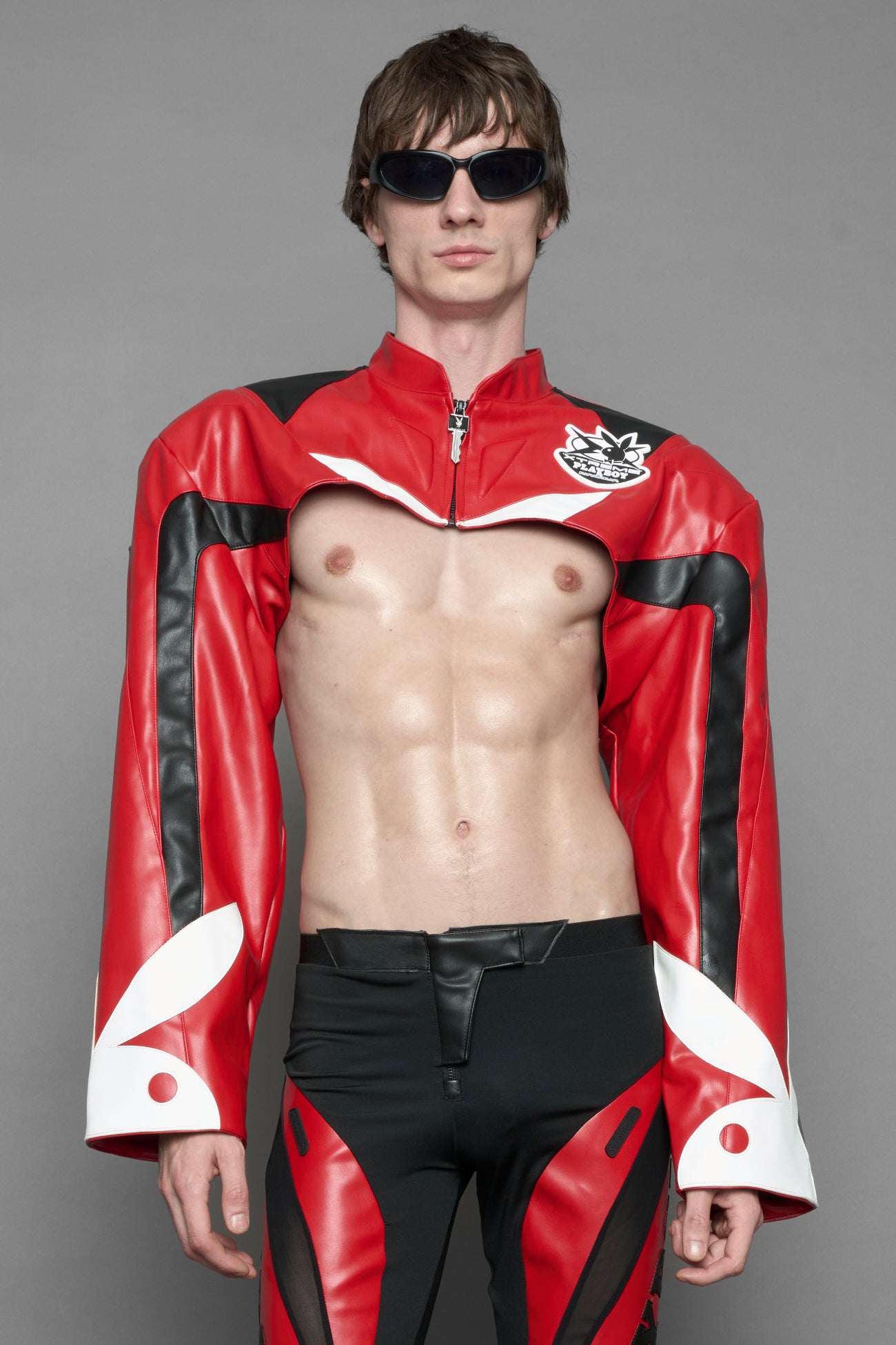 Playboy Moto Bolero Jacket Black Red — view 9