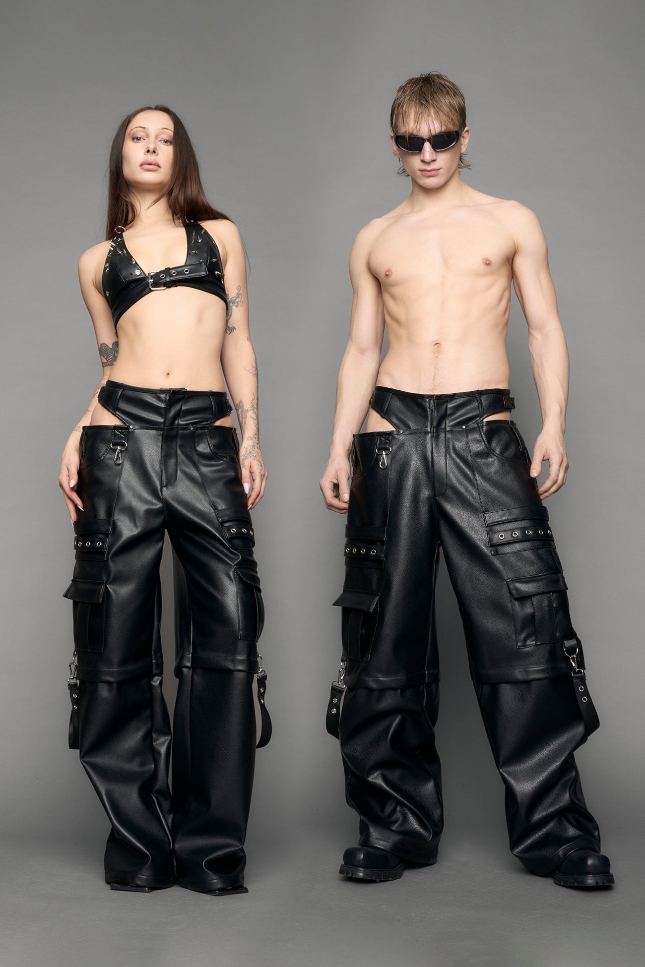Cargo Leather Panty Trousers — view 1