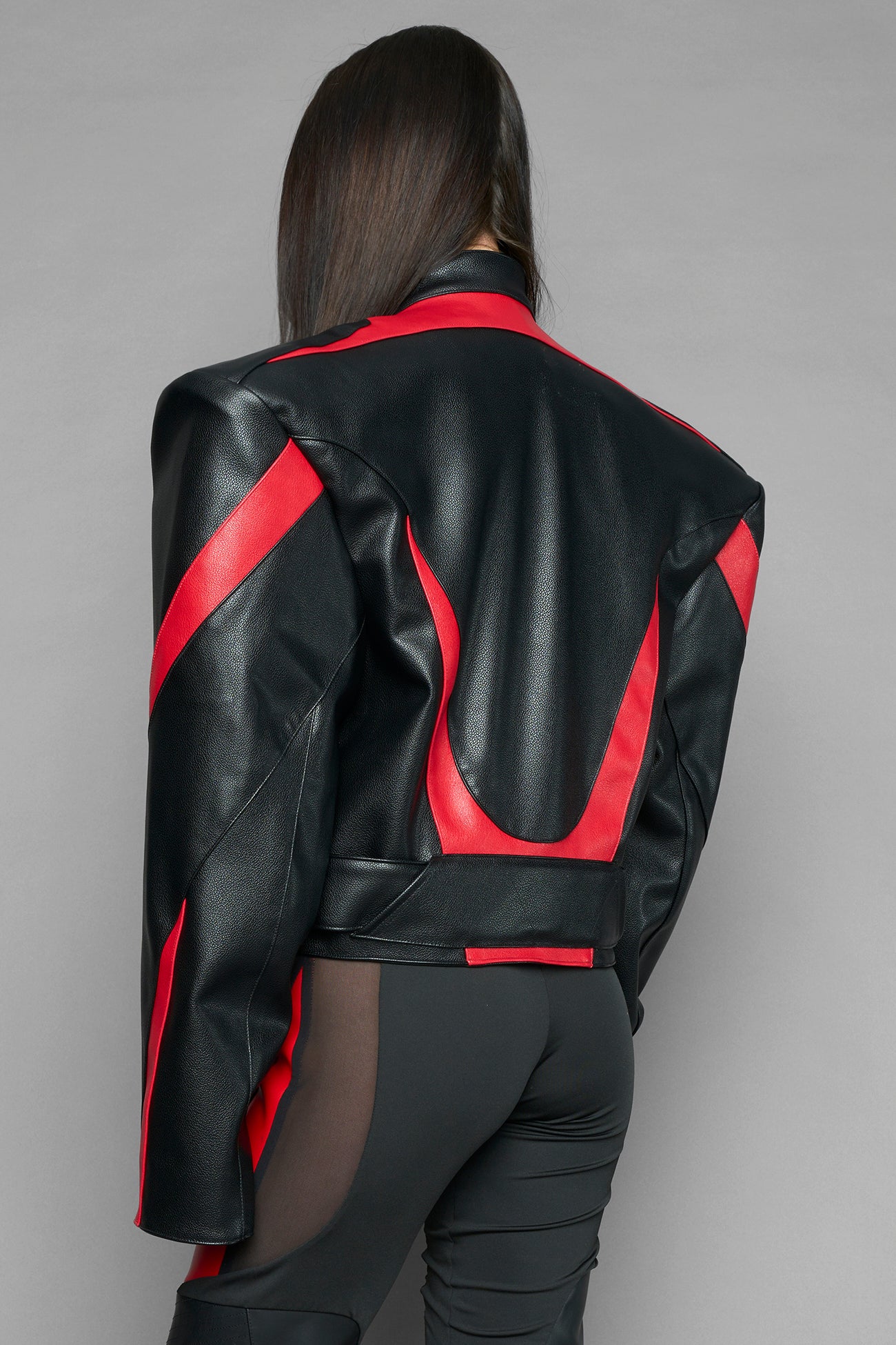 power shoulder moto jacket — view 13