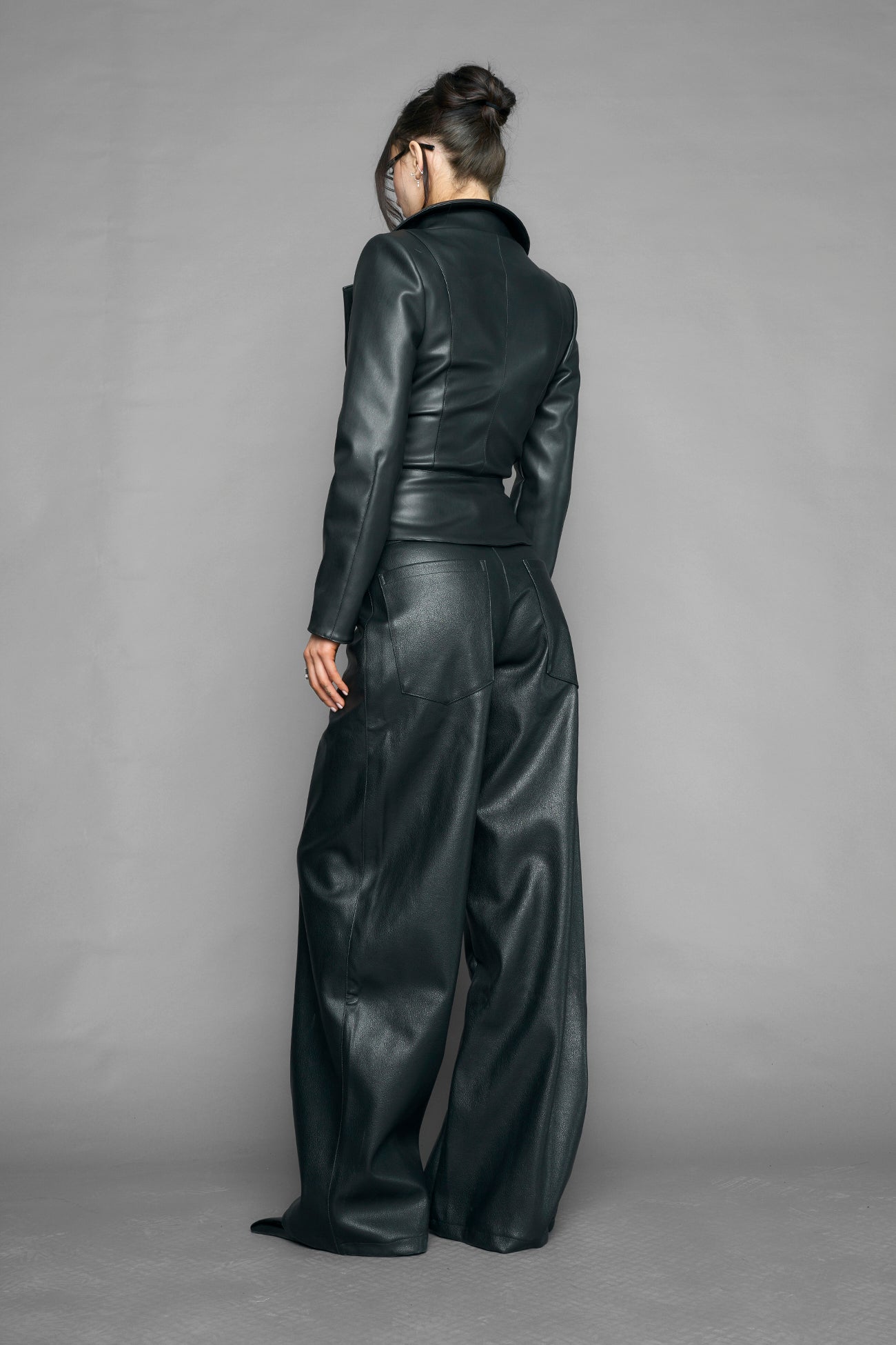 draped leather Blazer — view 3