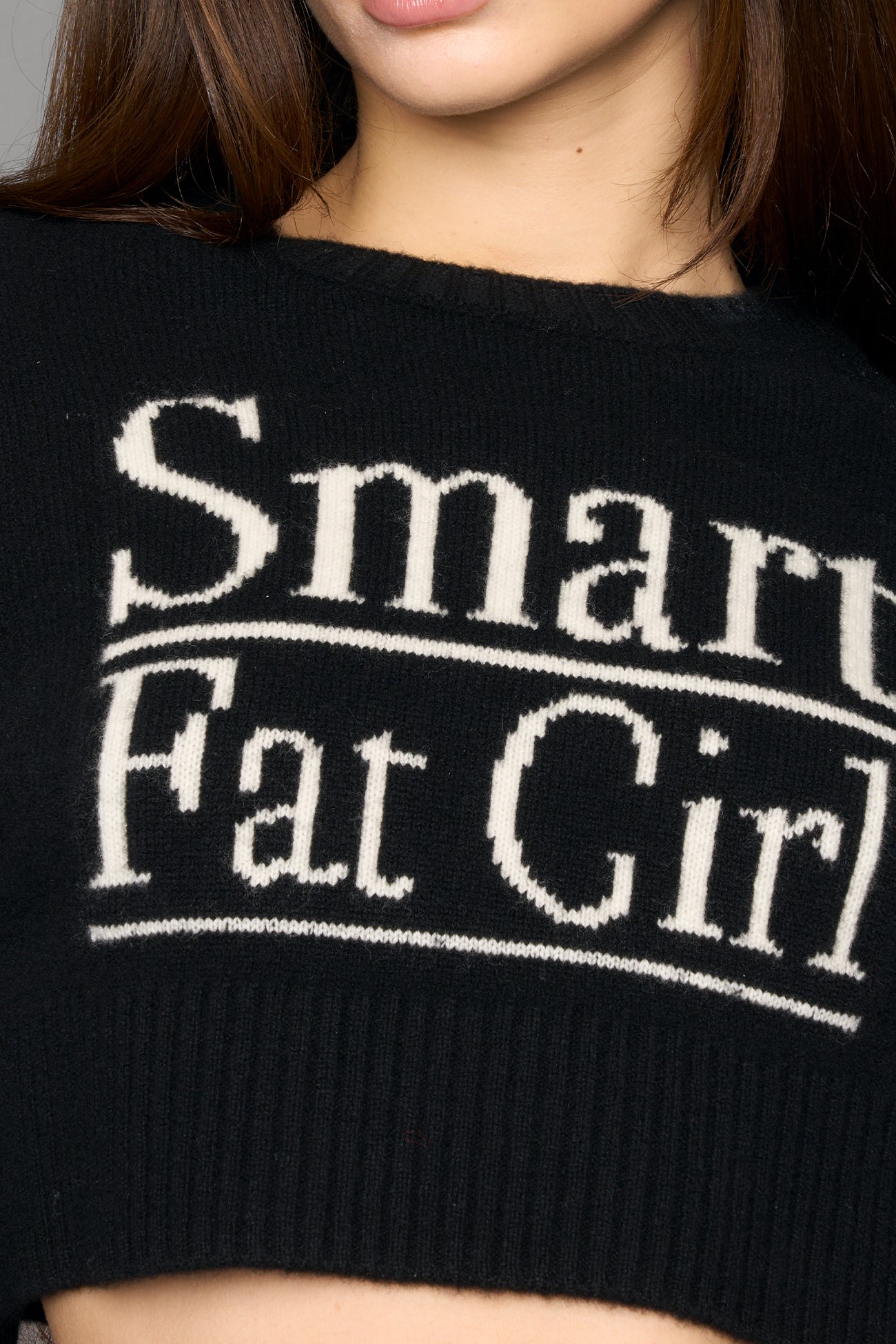 intarsia knitted slogan