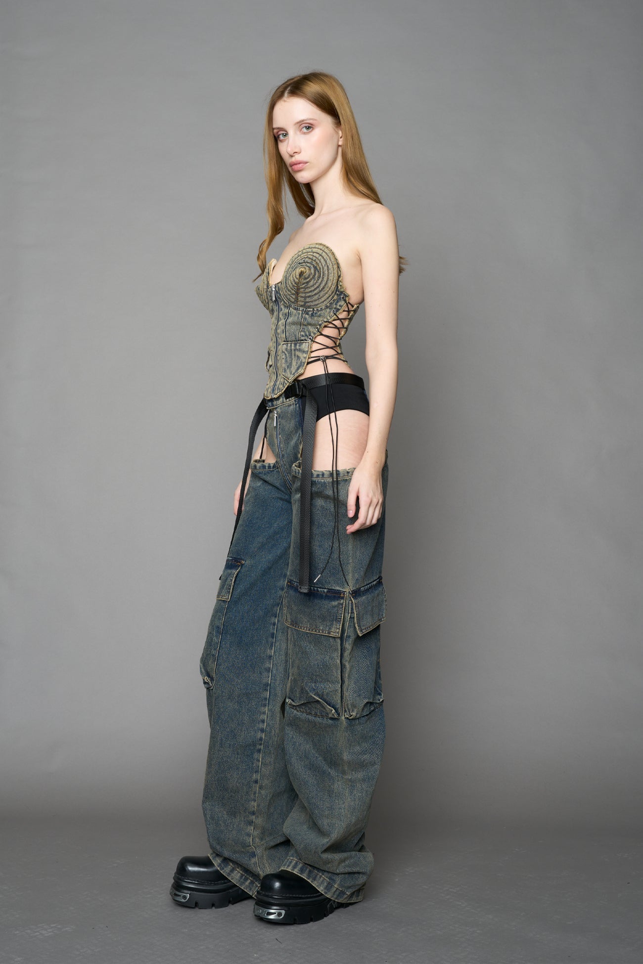 Denim Cone Corset — view 7
