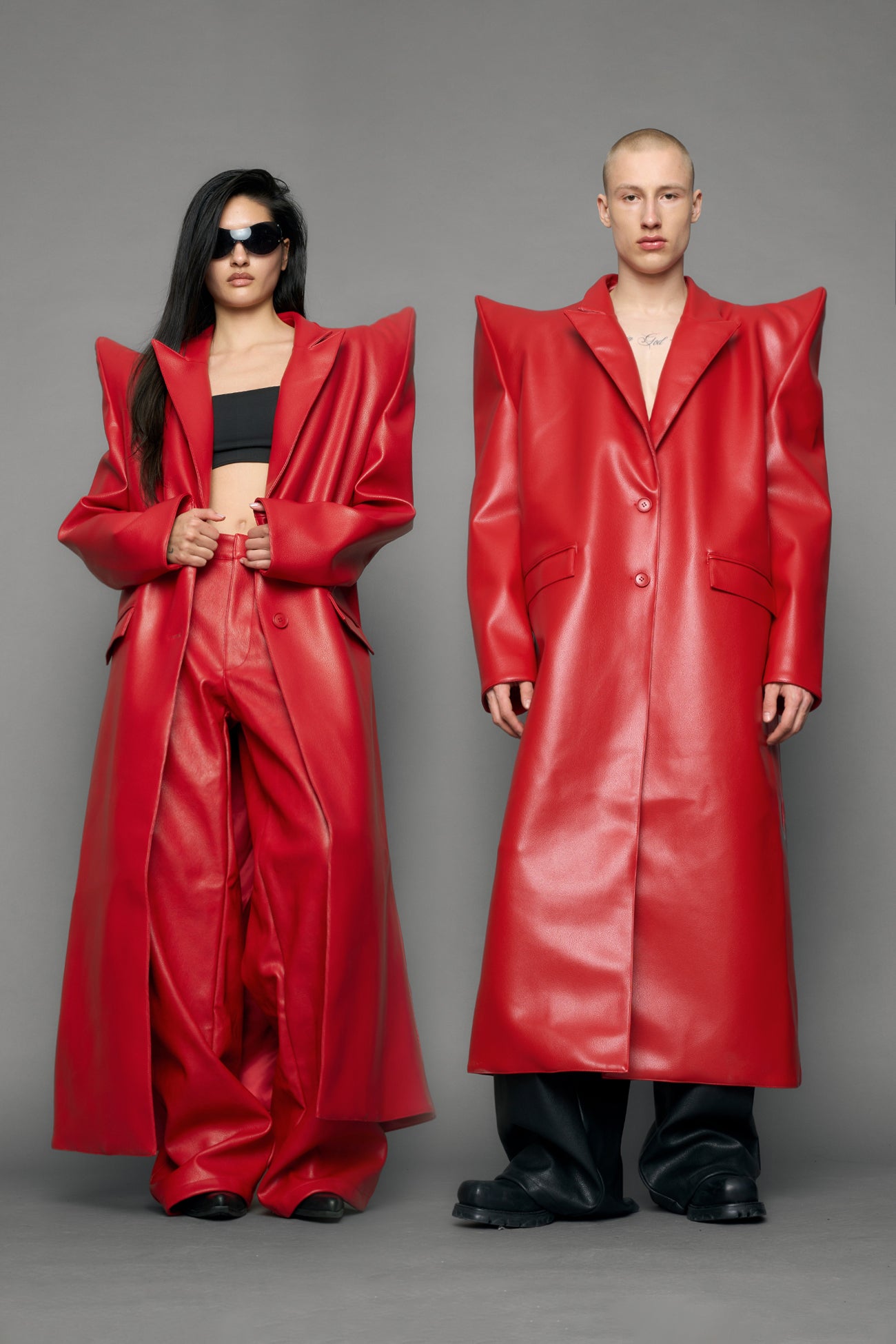 Doomsday Elongated Leather Coat — view 1