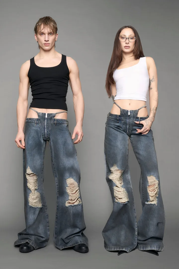 Denim Thong Pants