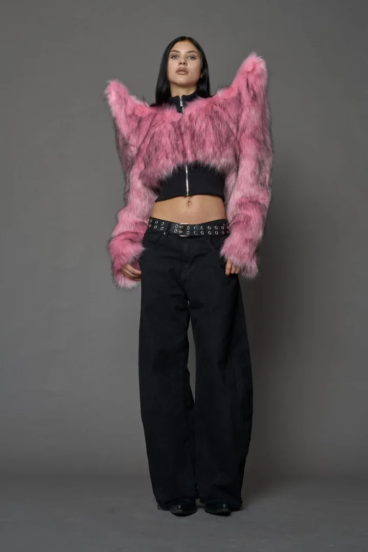 Doomsday Crop Faux Fur Jacket