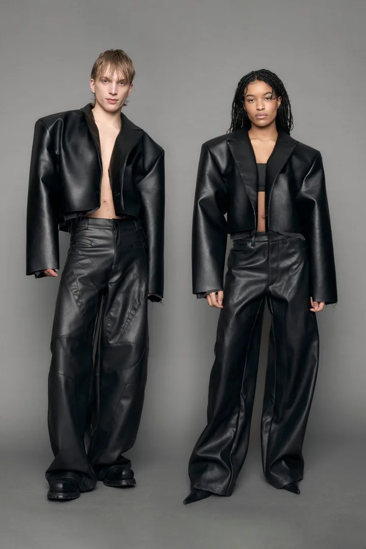 Leather Cropped Blazer