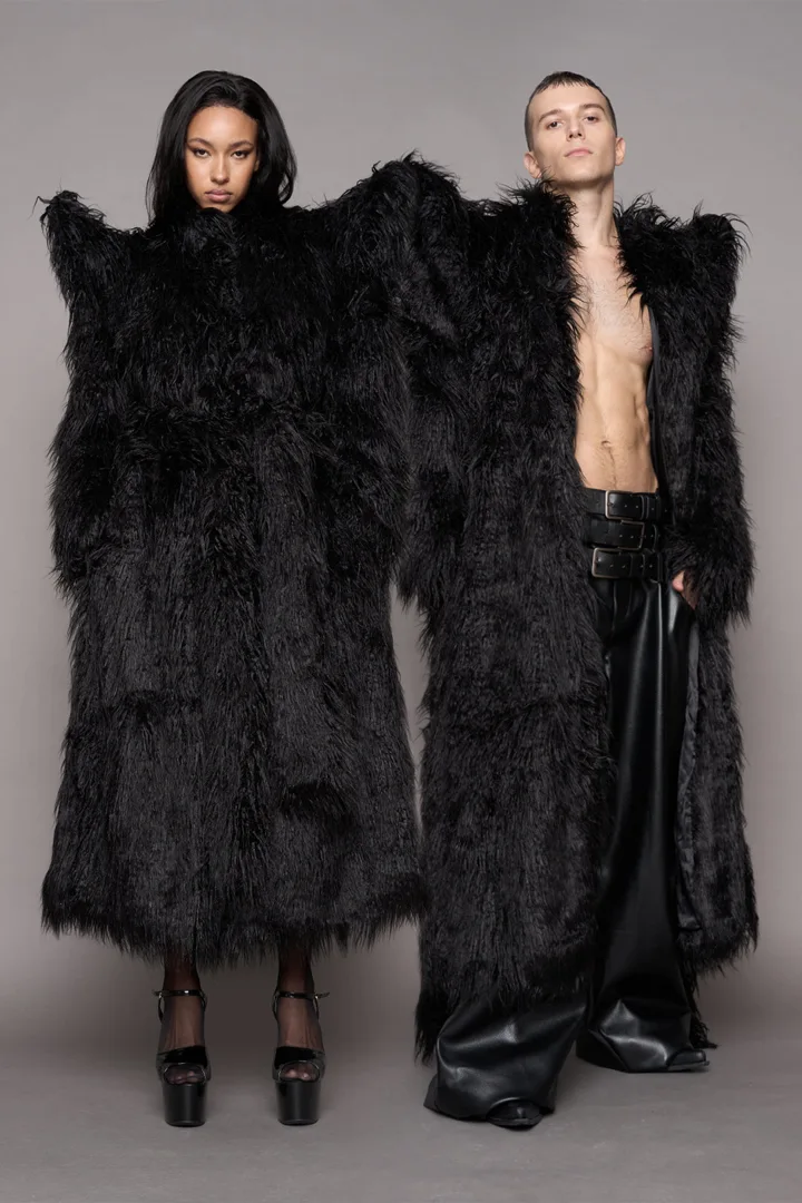 Doomsday Faux Fur Coat Black