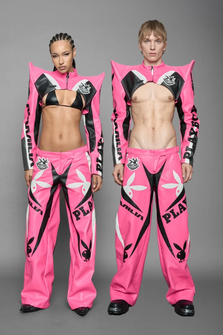 Playboy Spike Shoulder Pink Black