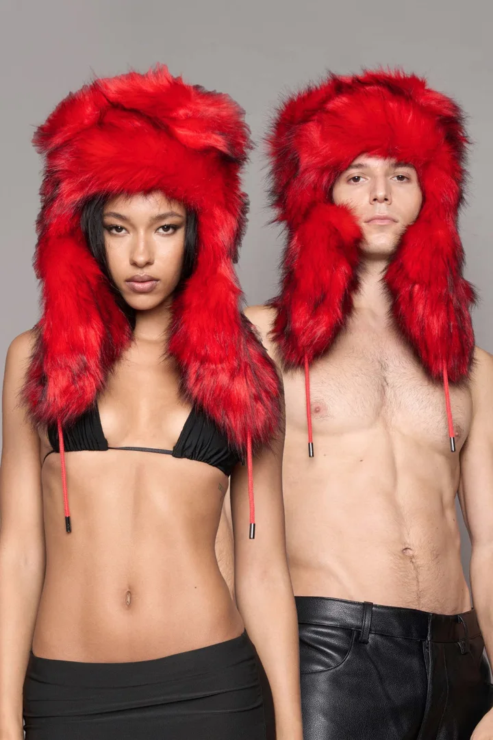 Vip Faux Fur Hat Red