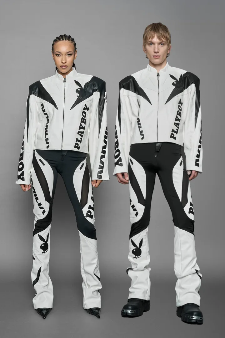 Playboy Moto Jacket White Black