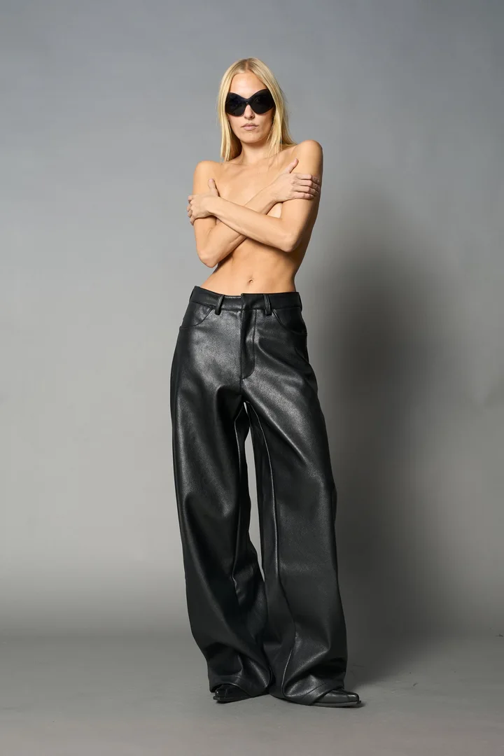 Leather Baggy Suiting Pants